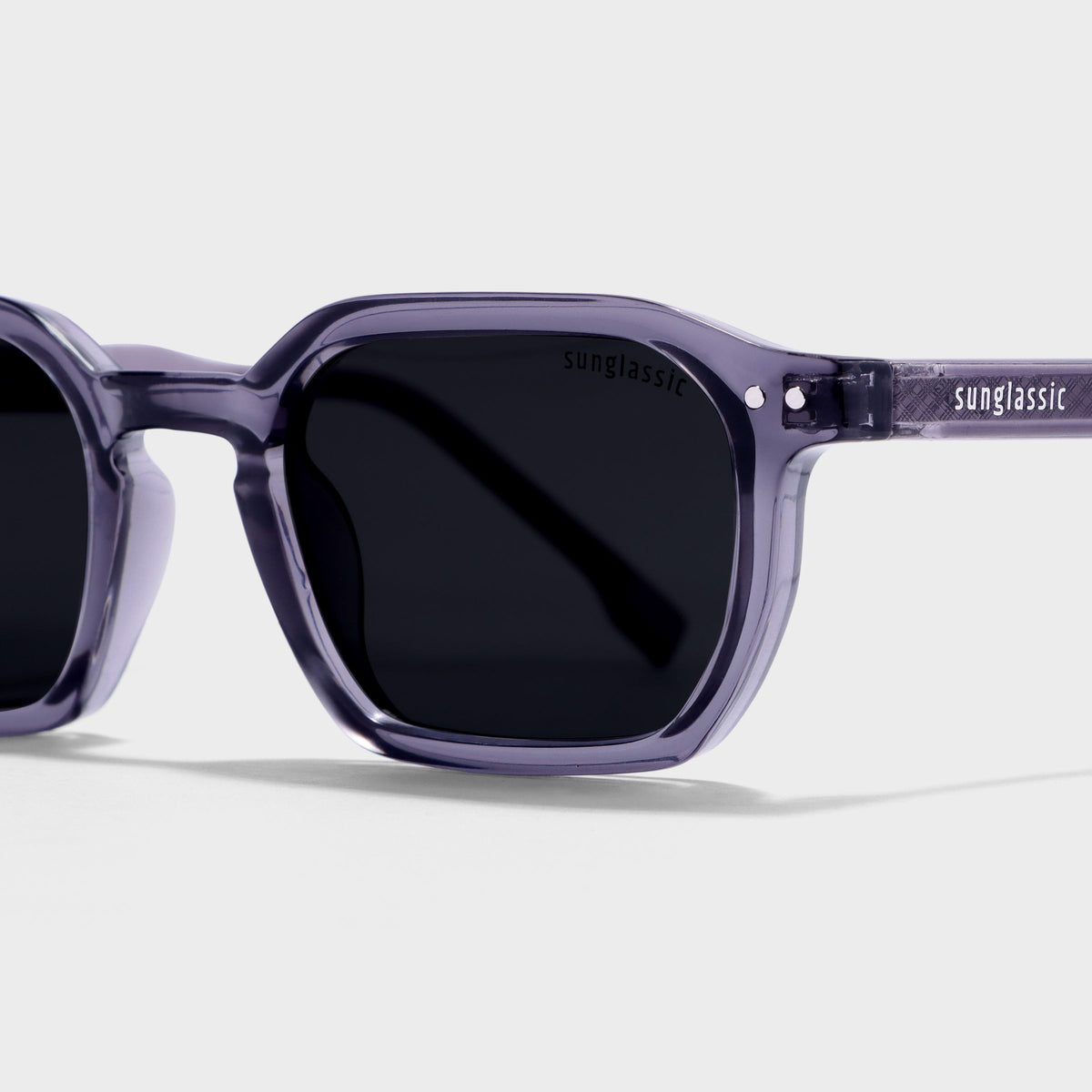 Roman Grey Black Rectangle Sunglasses | UV400