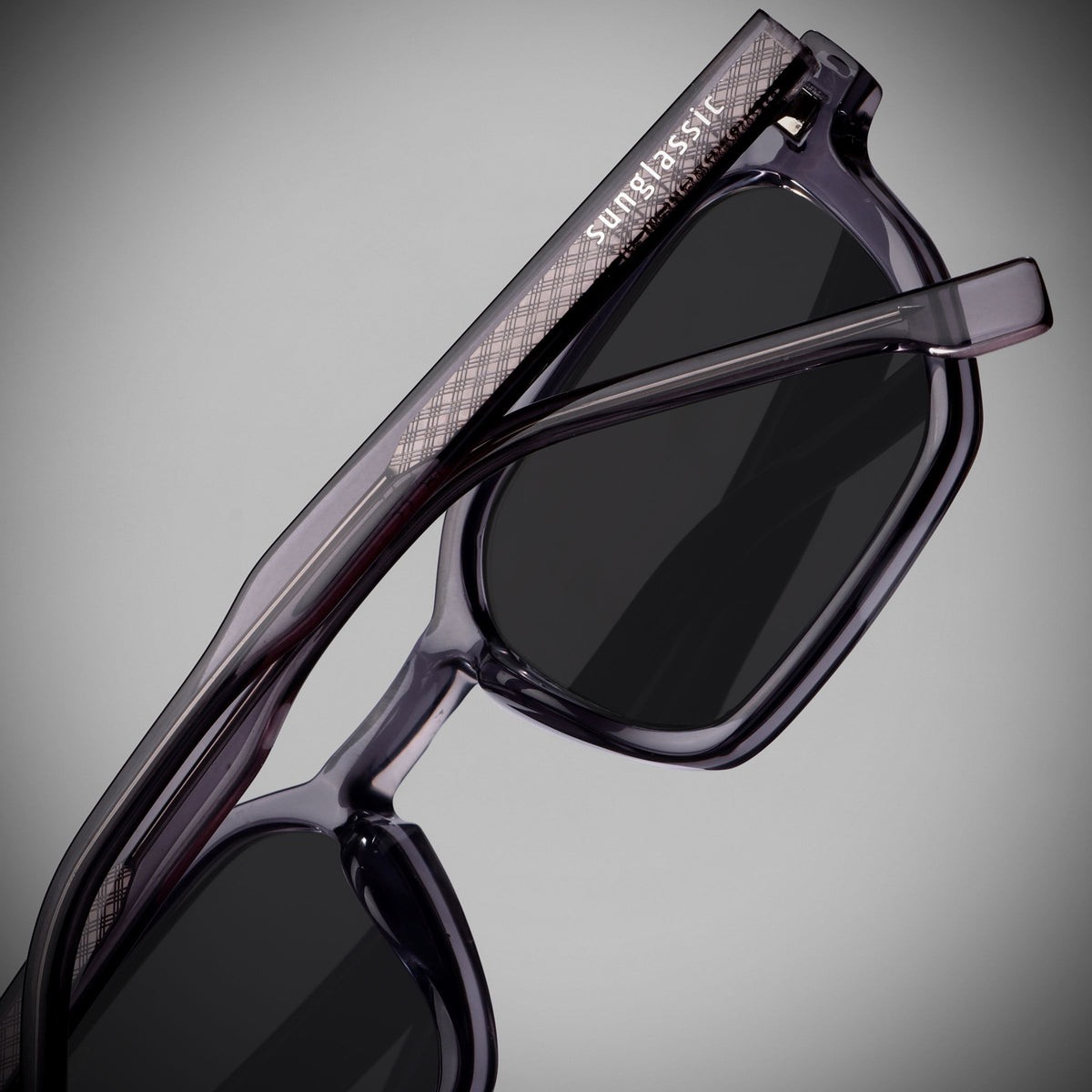 Roman Grey Black Rectangle Sunglasses | UV400