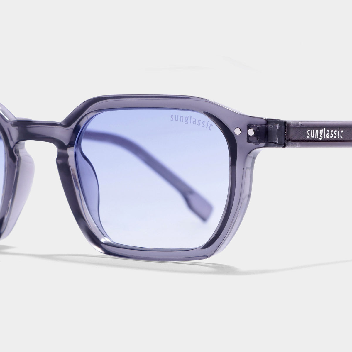 Roman Grey Blue Gradient Rectangle Sunglasses
