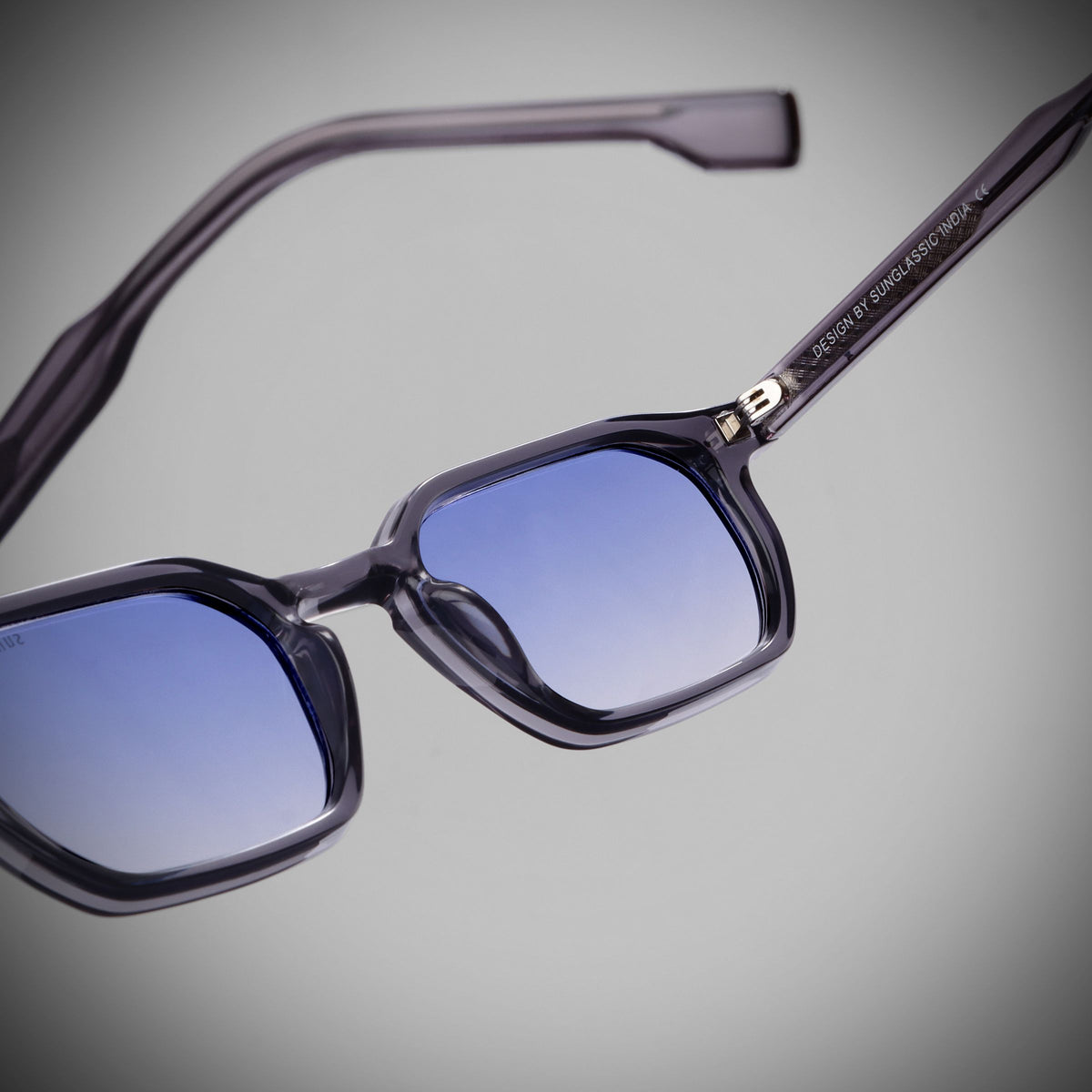 Roman Grey Blue Gradient Rectangle Sunglasses