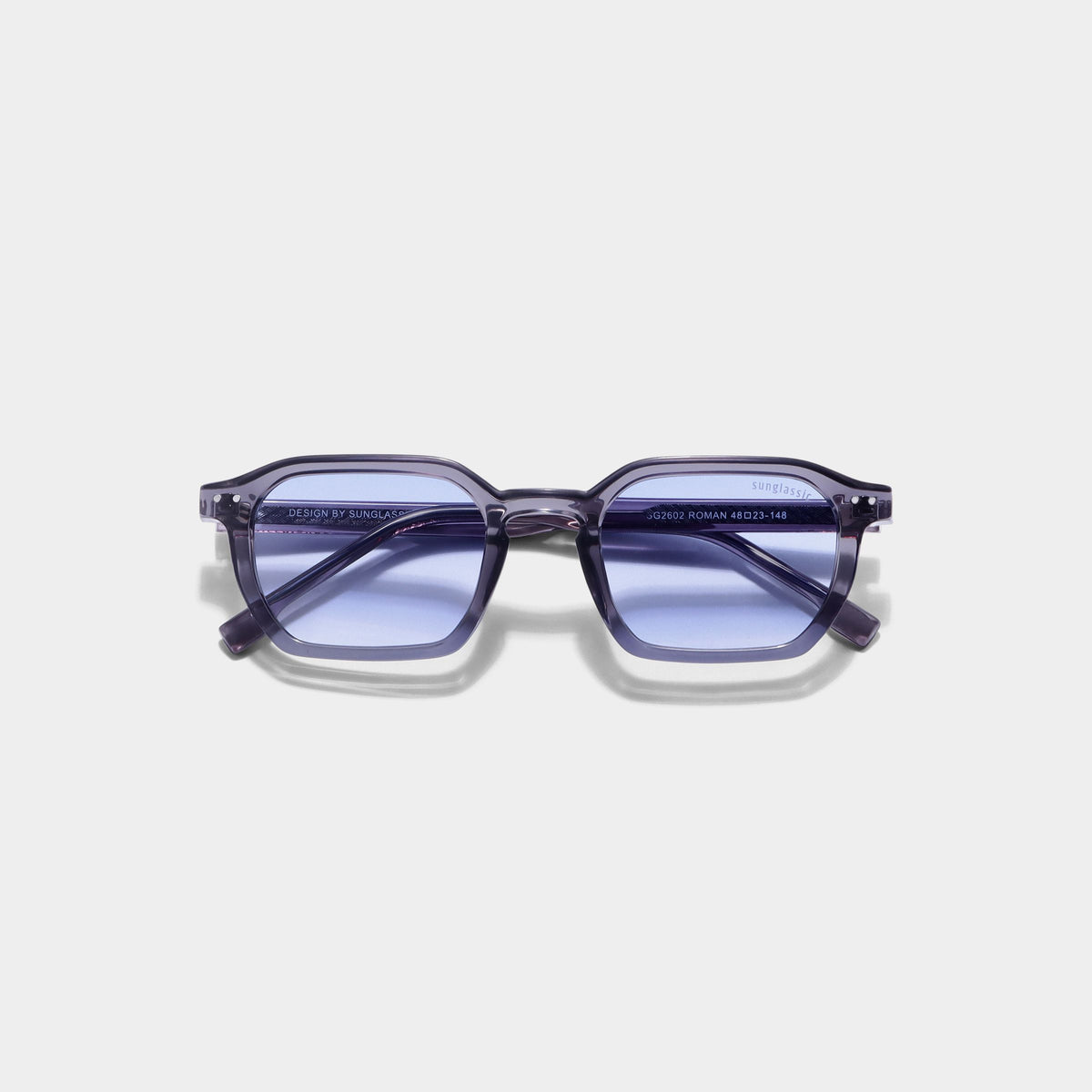 Roman Grey Blue Gradient Rectangle Sunglasses