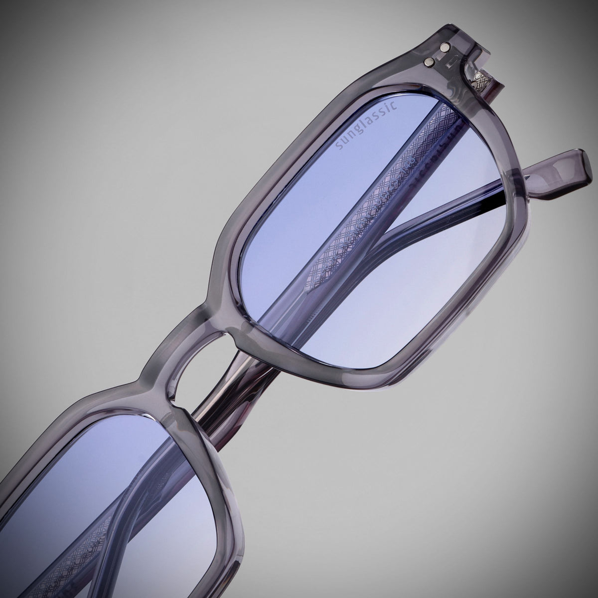 Roman Grey Blue Gradient Rectangle Sunglasses