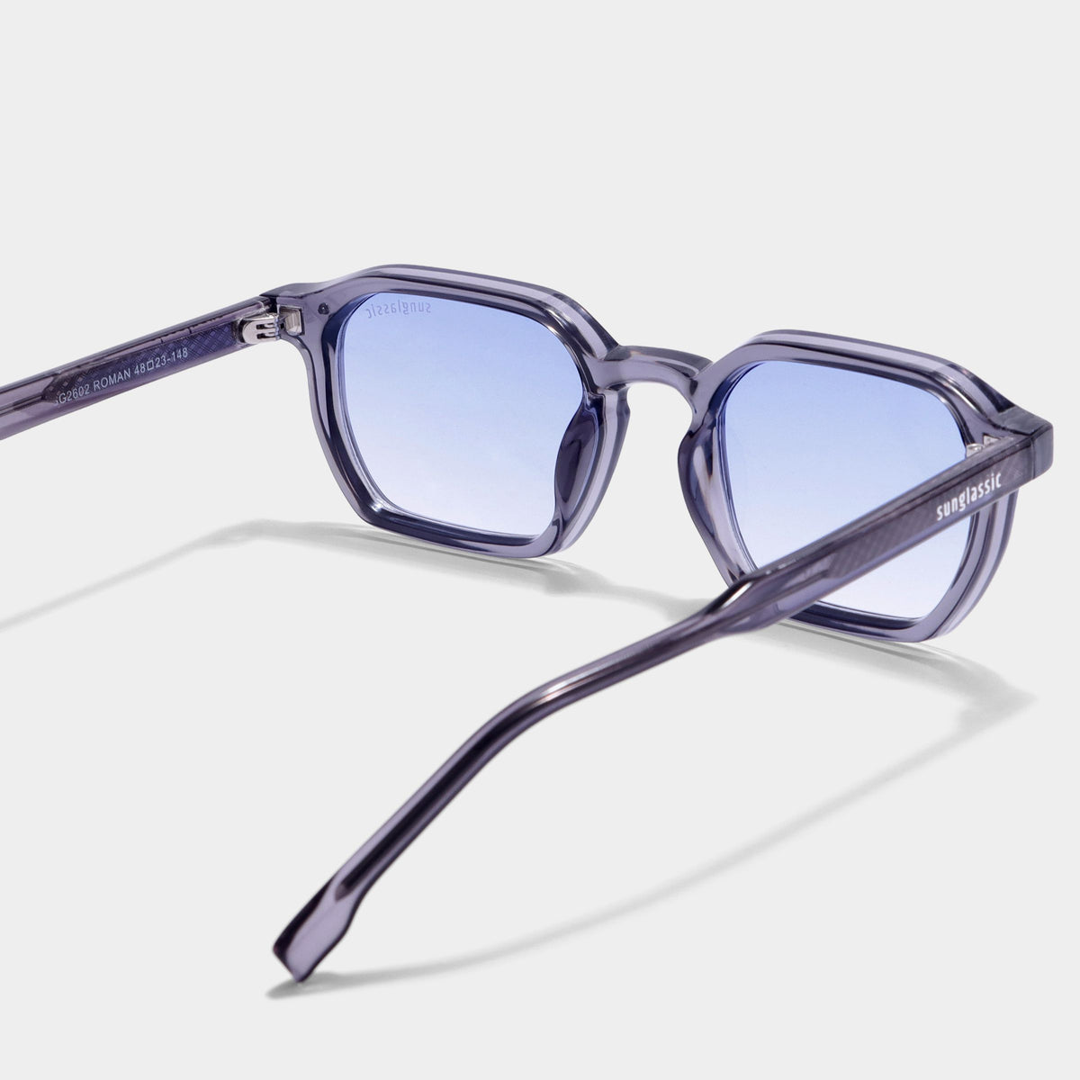 Roman Grey Blue Gradient Rectangle Sunglasses