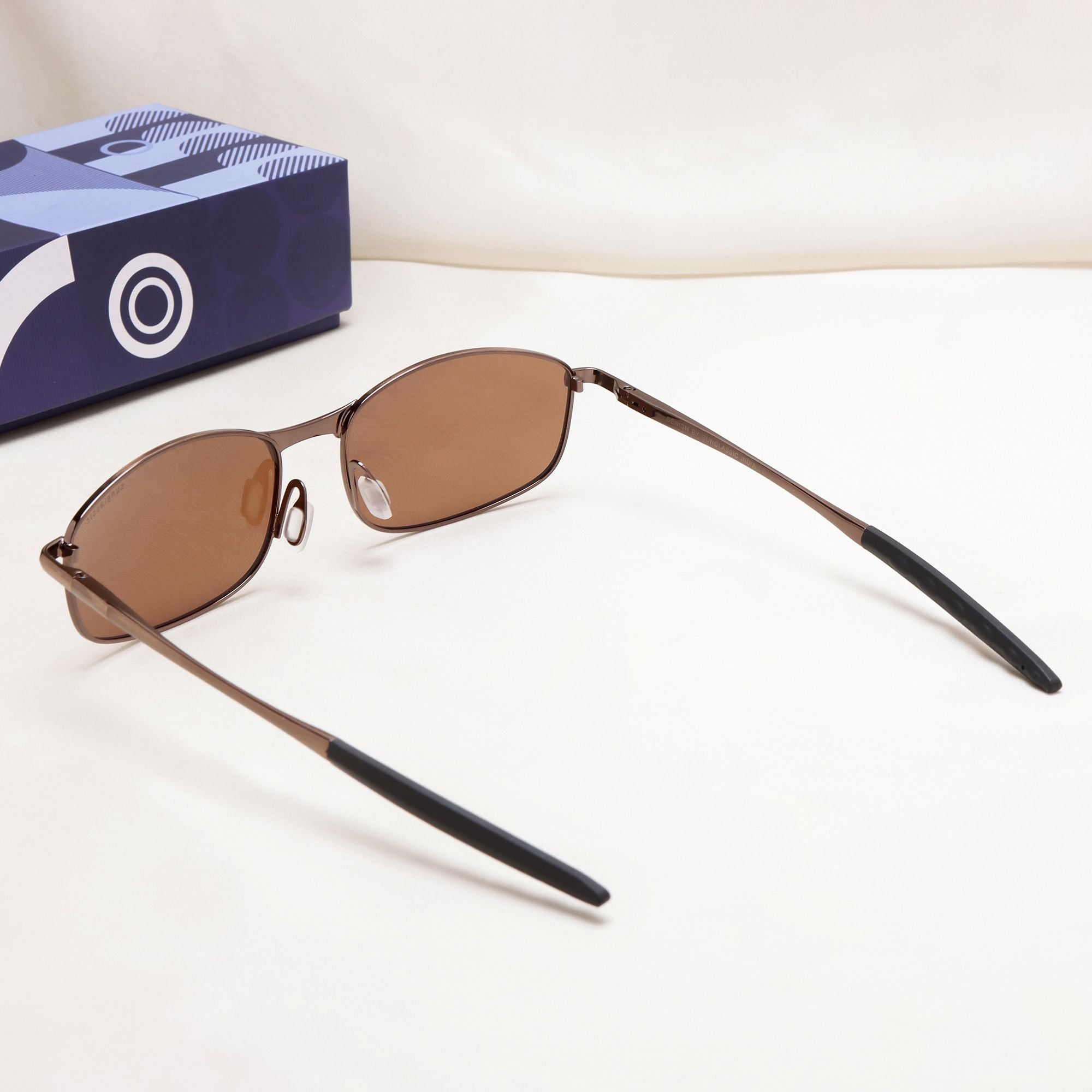Swiftor Full Brown Polarized Rectangle Sunglasses | UV400
