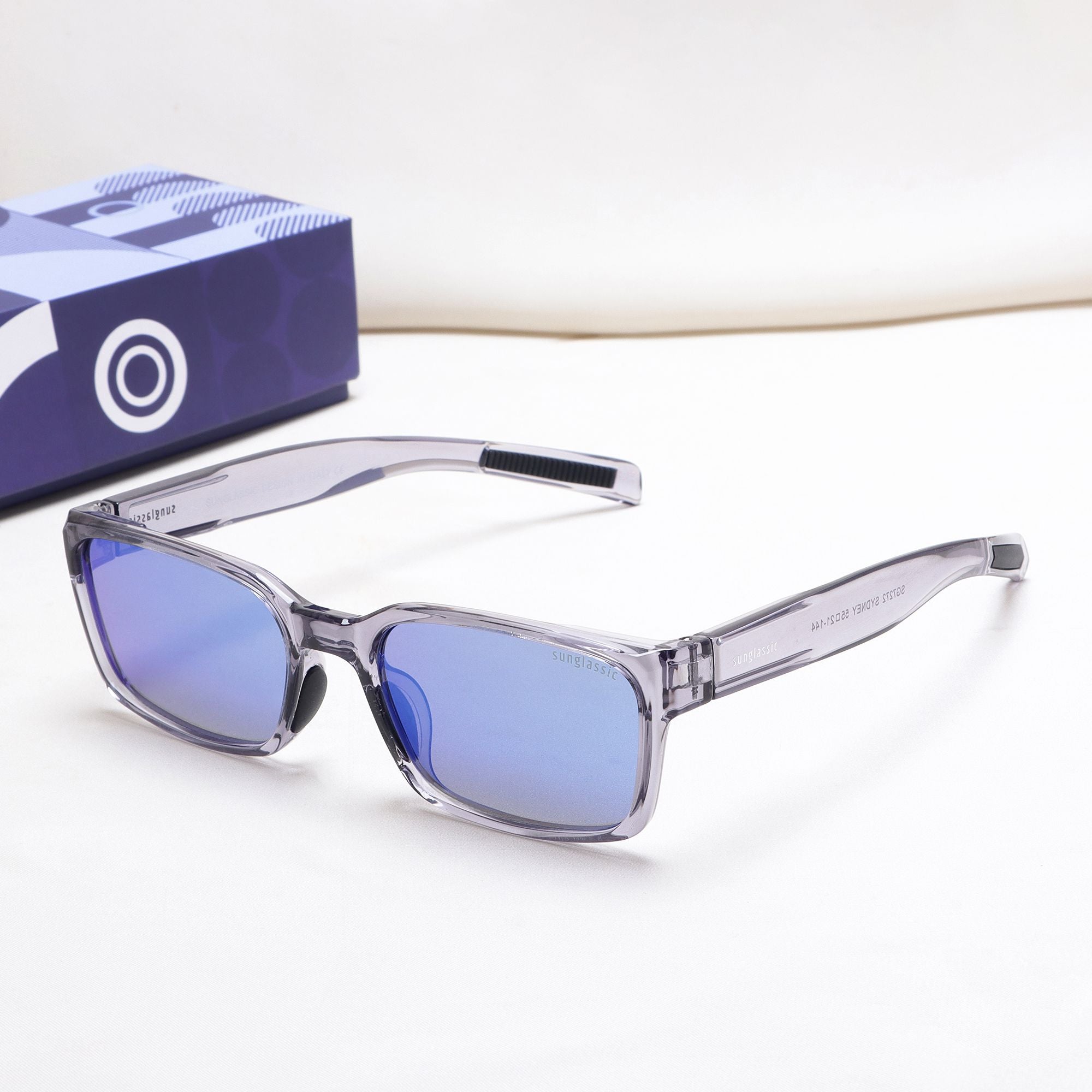 Sydney Edition – Gray Blue Rectangle Sunglasses | UV400 Polarized
