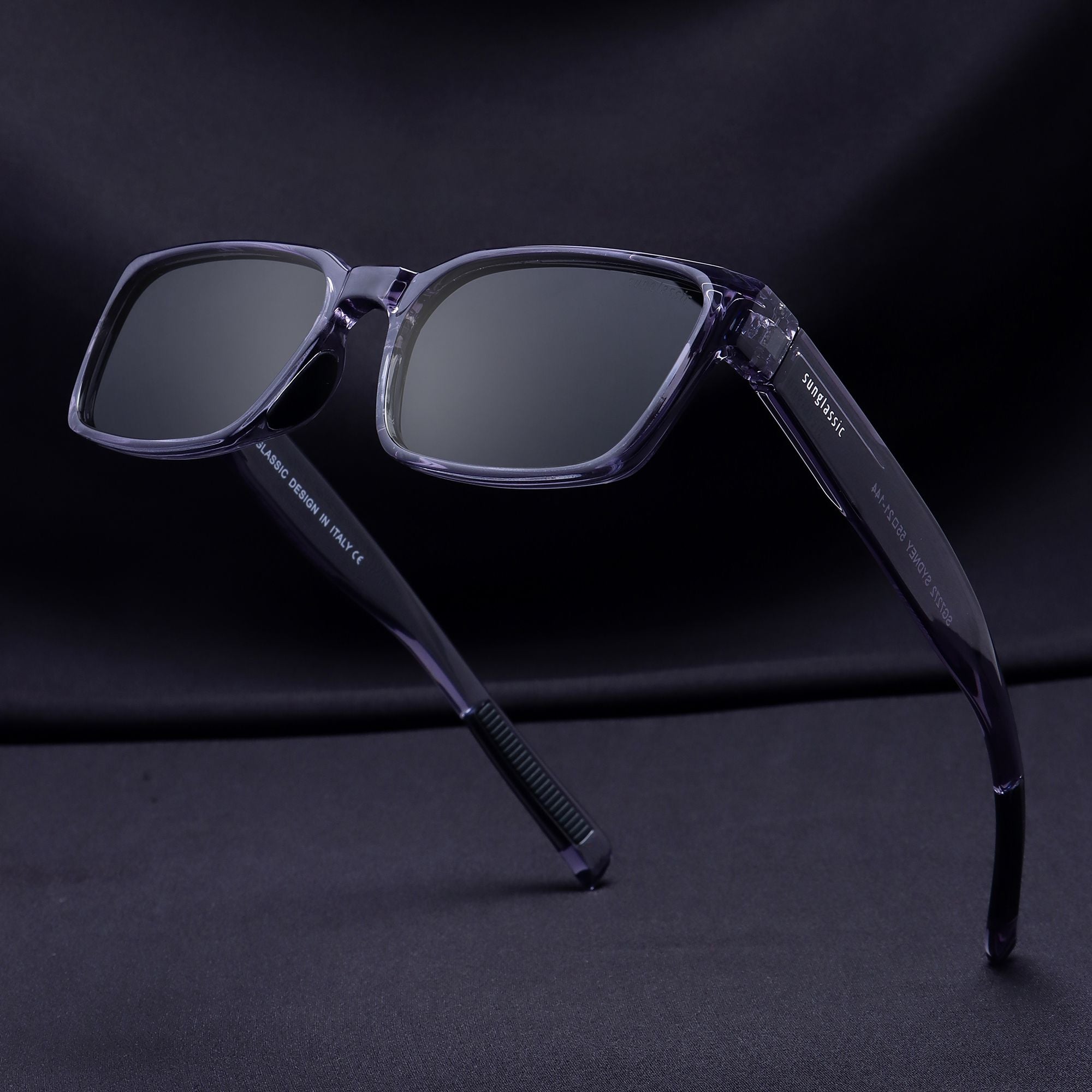 Sydney – Grey Black Rectangle Sunglasses | UV400 Polarized