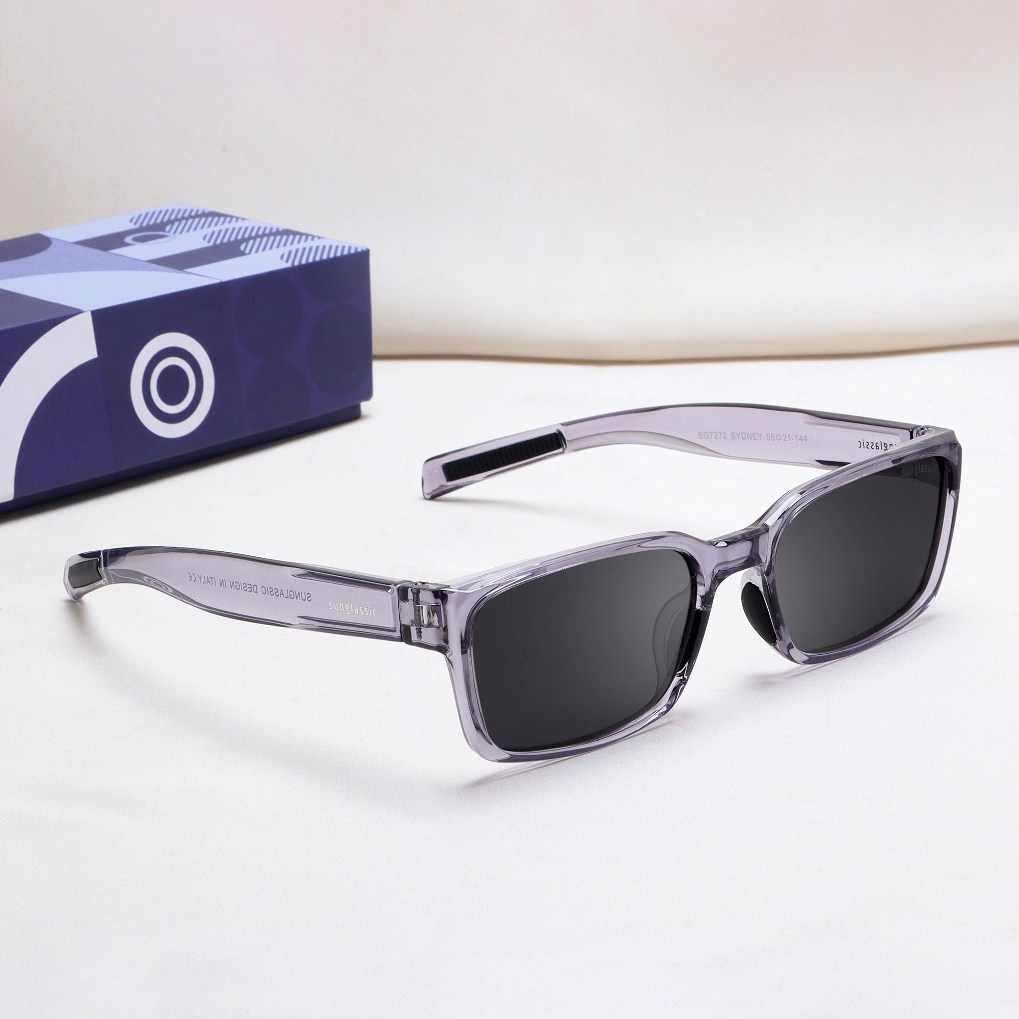 Sydney – Grey Black Rectangle Sunglasses | UV400 Polarized