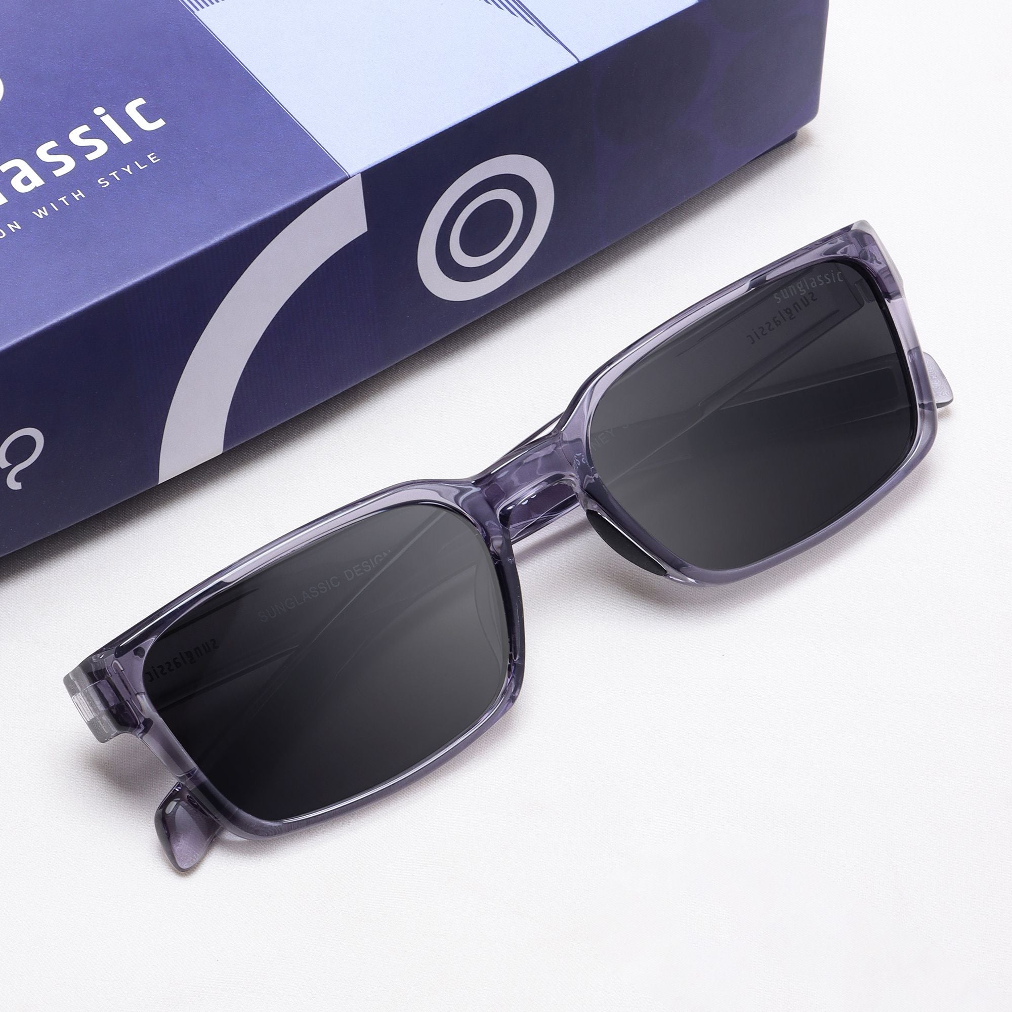 Sydney – Grey Black Rectangle Sunglasses | UV400 Polarized