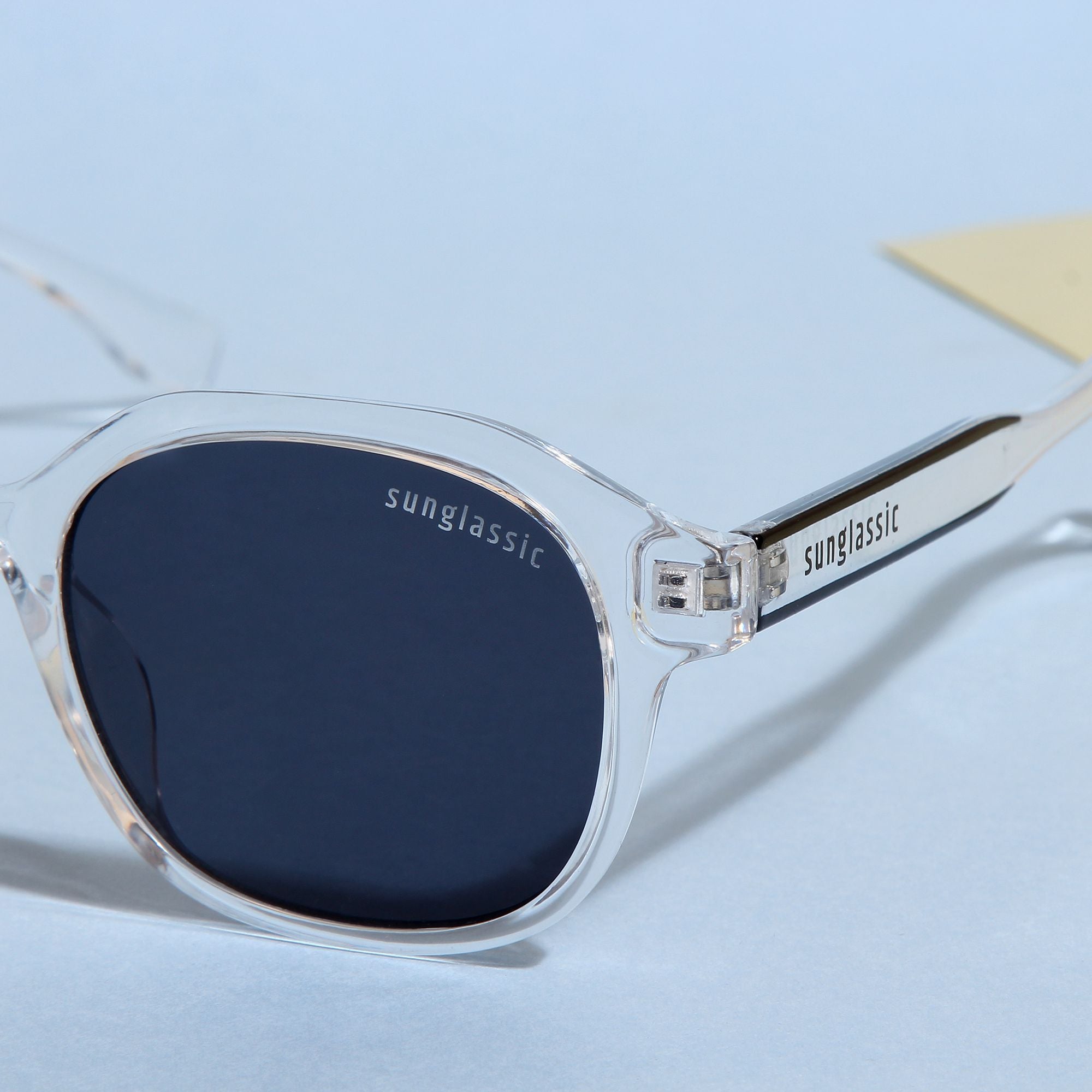 Crypto. Clear Black Square Sunglasses