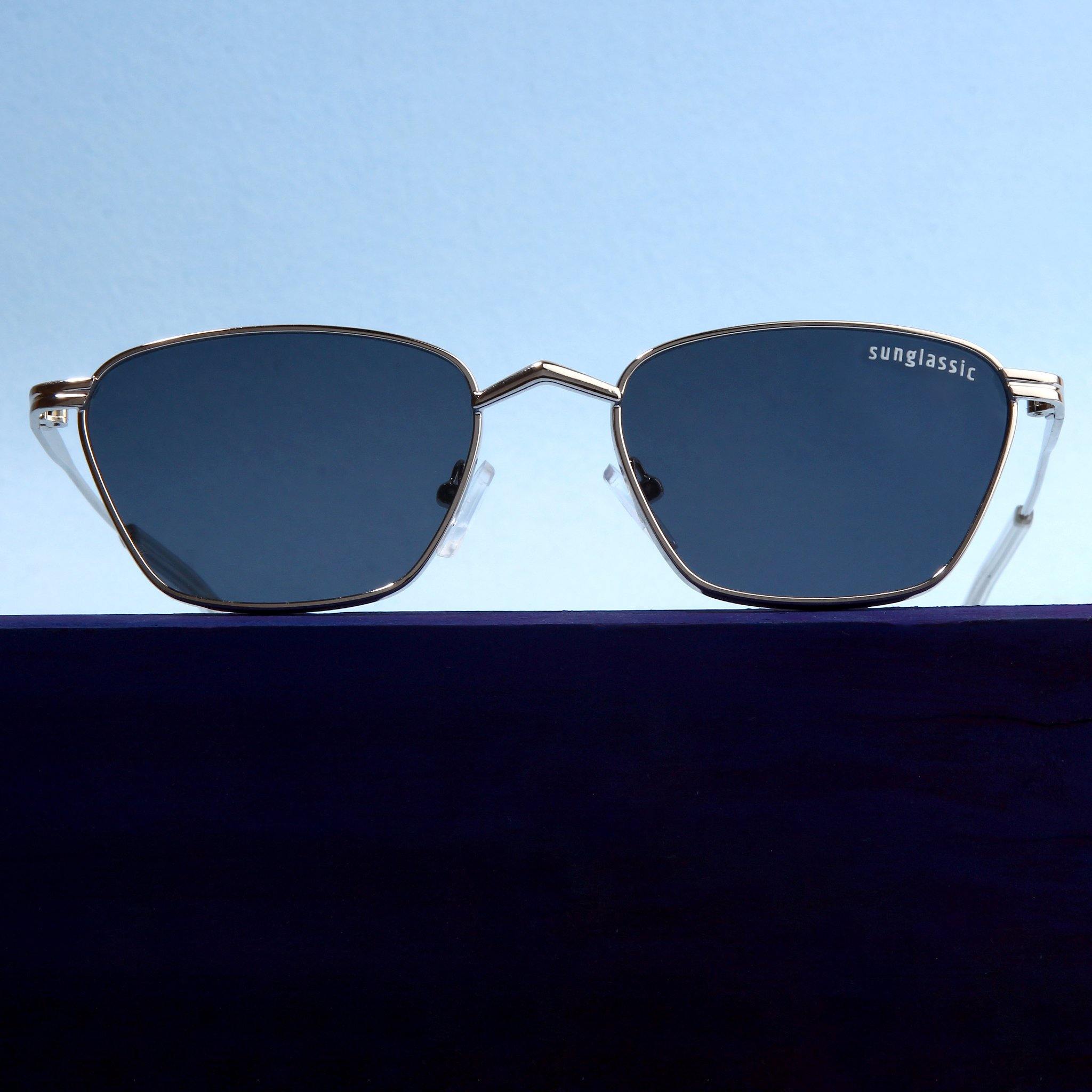 Andreas Silver Black Edition Trapezoid Sunglasses