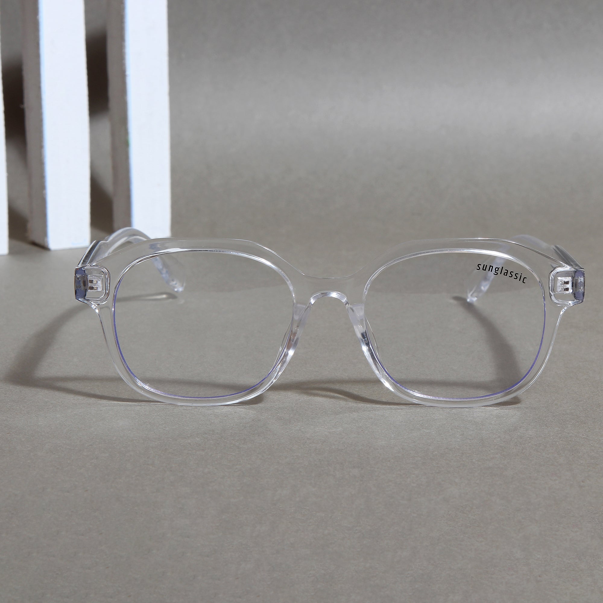 Crypto. Clear Square Sunglasses