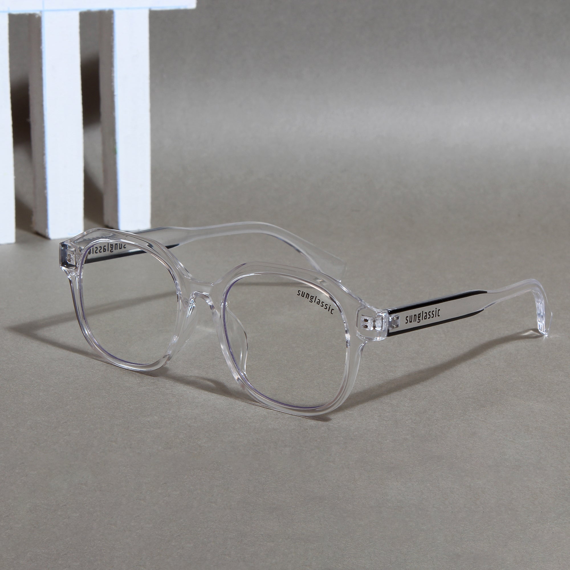 Crypto. Clear Square Sunglasses