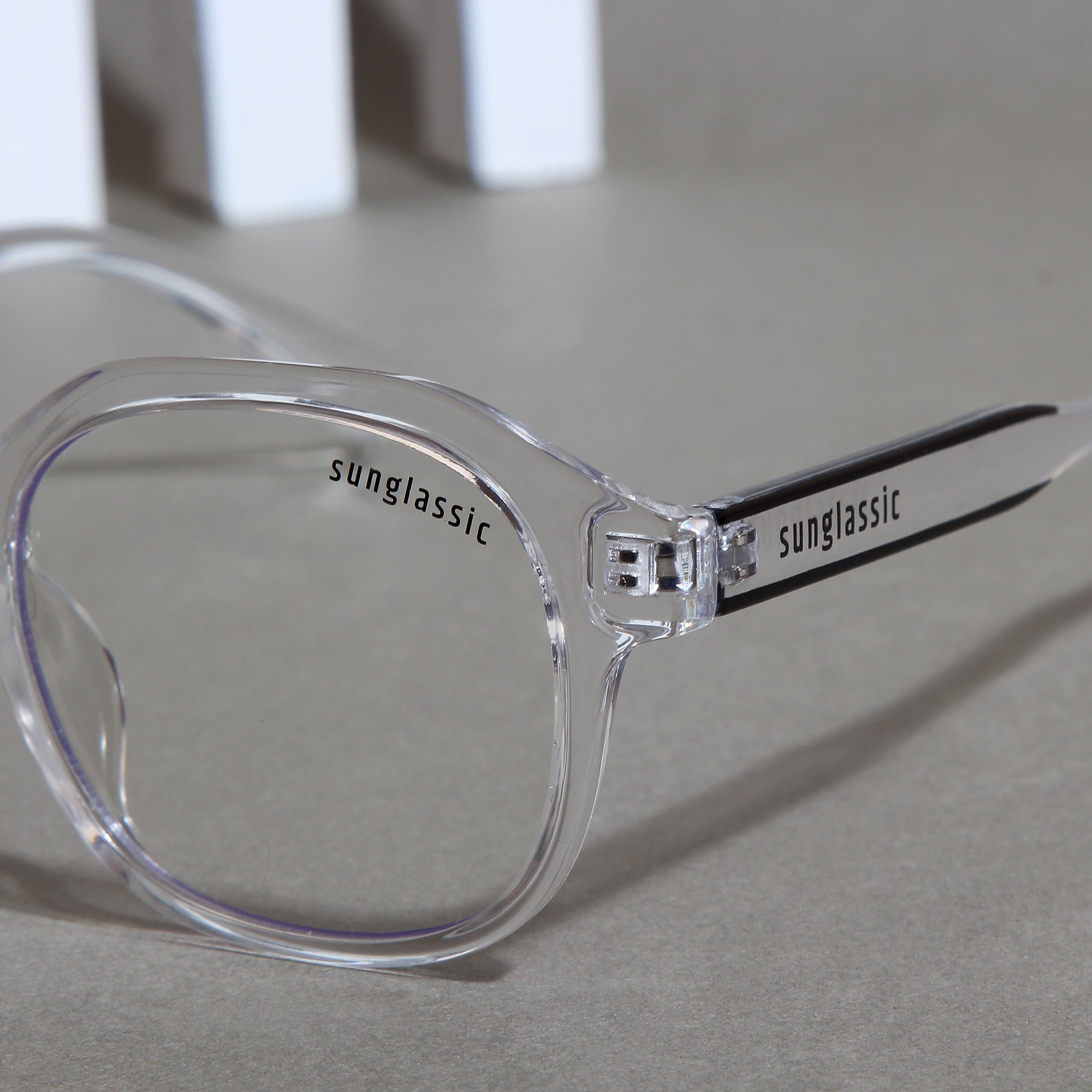 Crypto. Clear Square Sunglasses