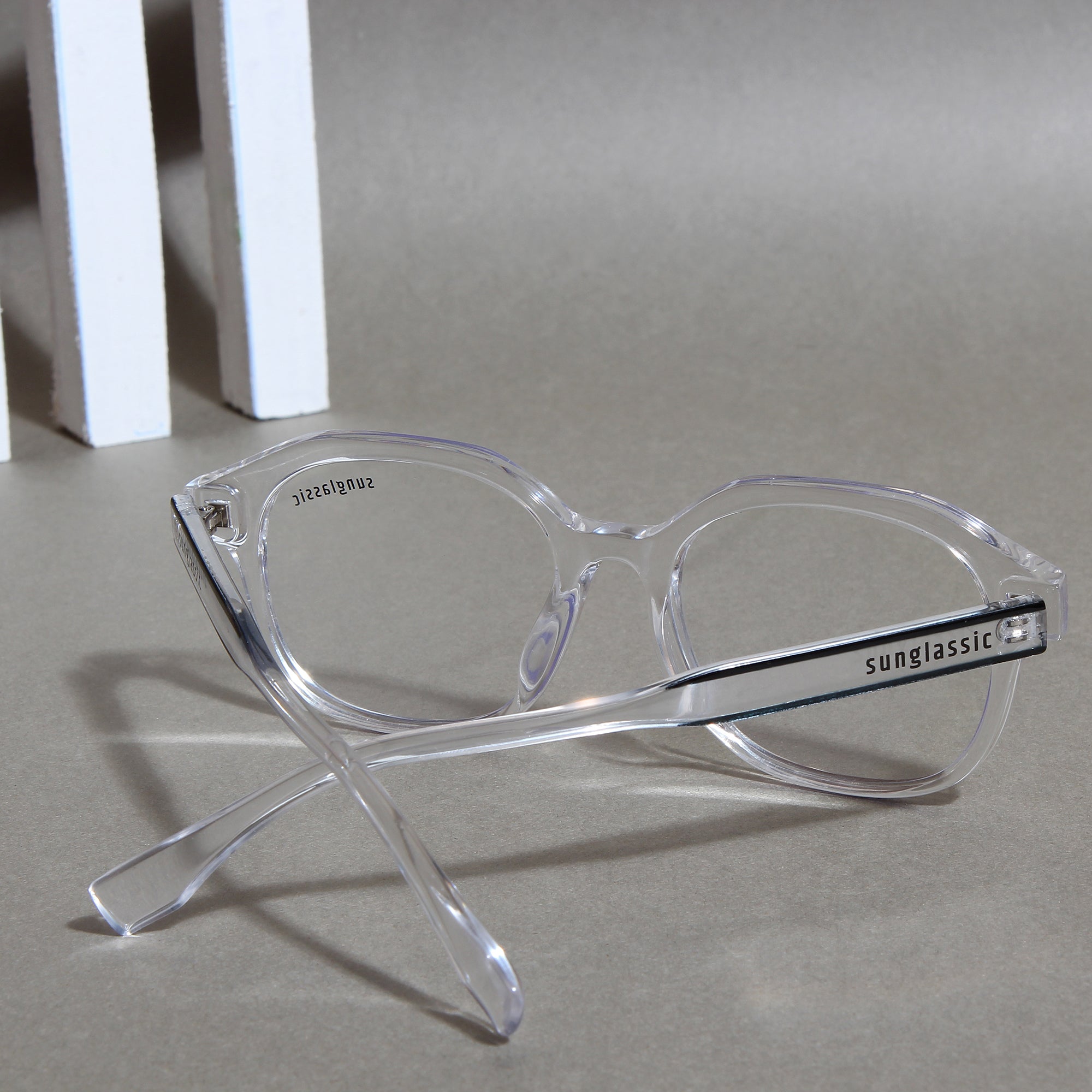 Crypto. Clear Square Sunglasses