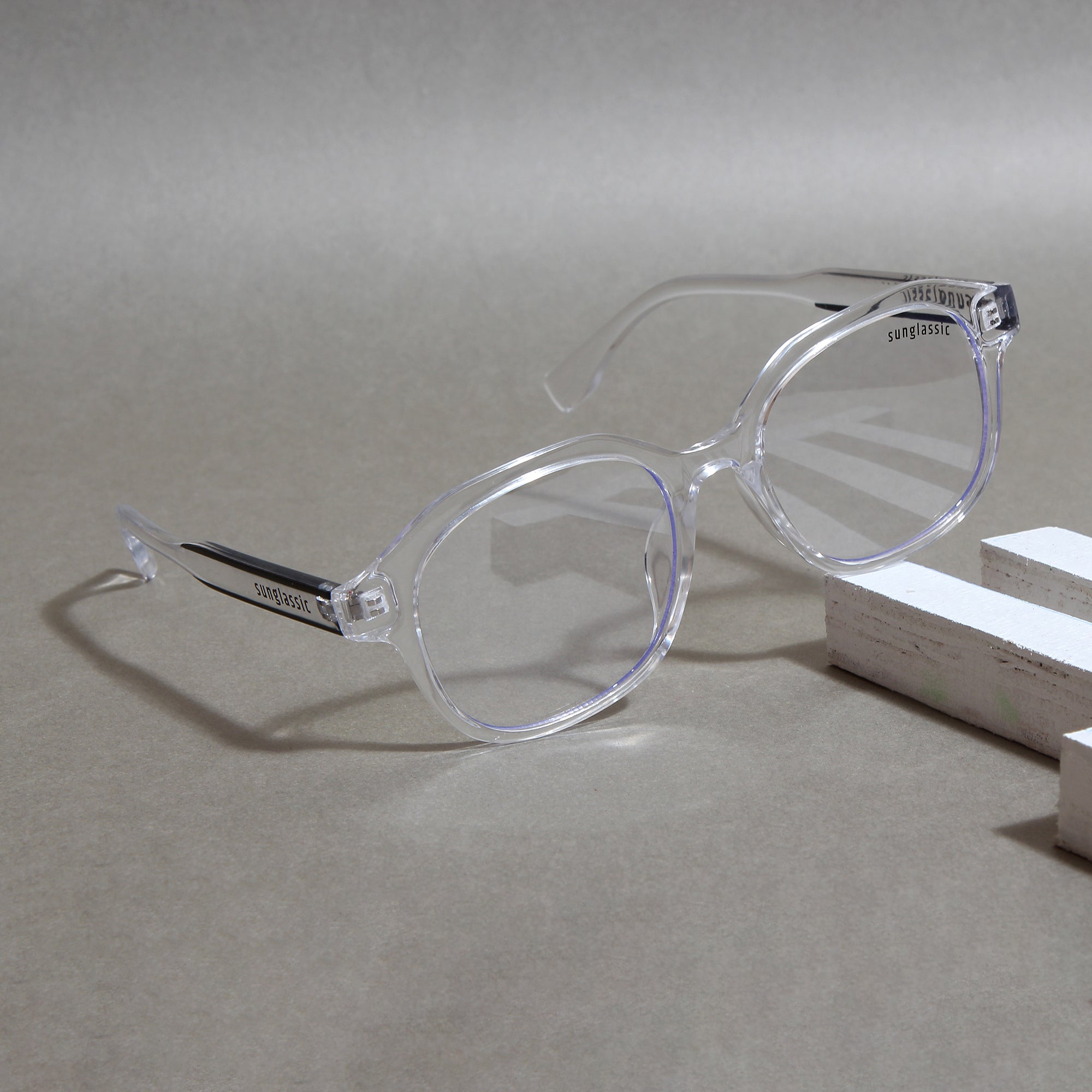 Crypto. Clear Square Sunglasses