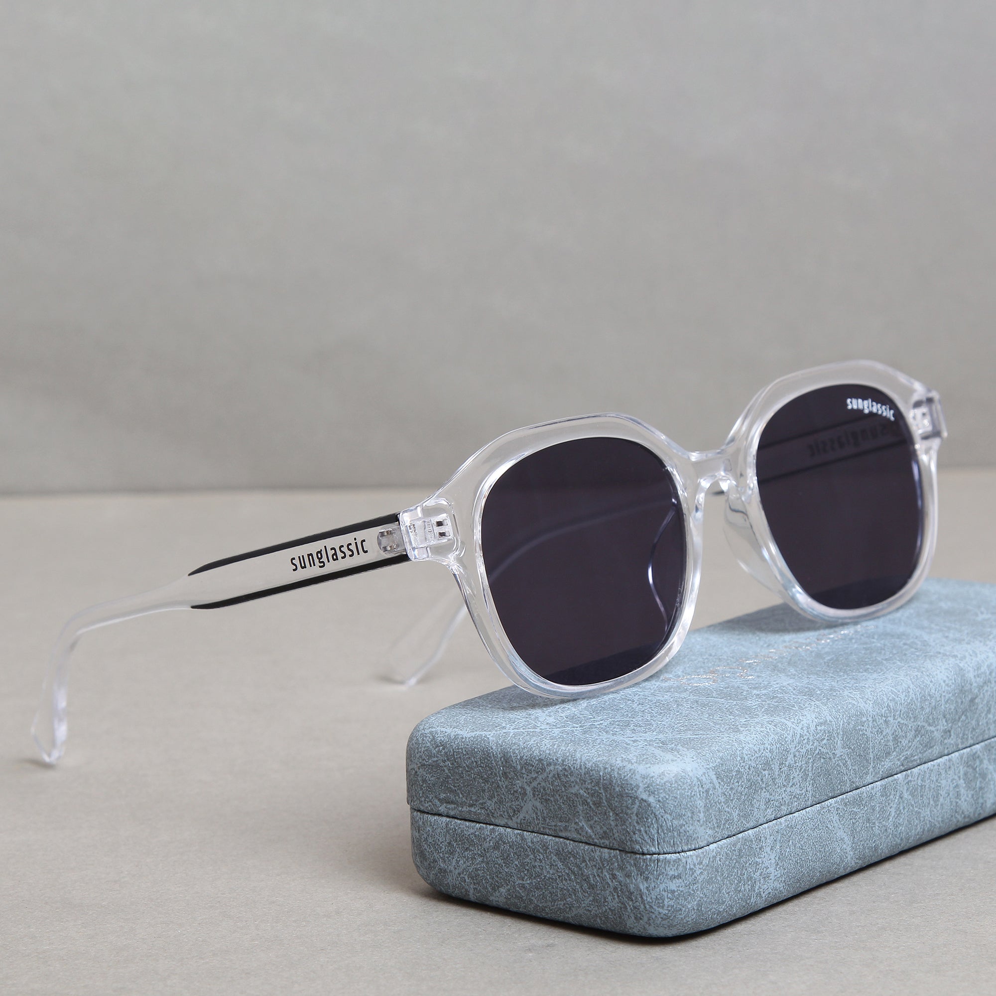 Buy Crypto Clear Black Square Sunglasses - Sunglassic