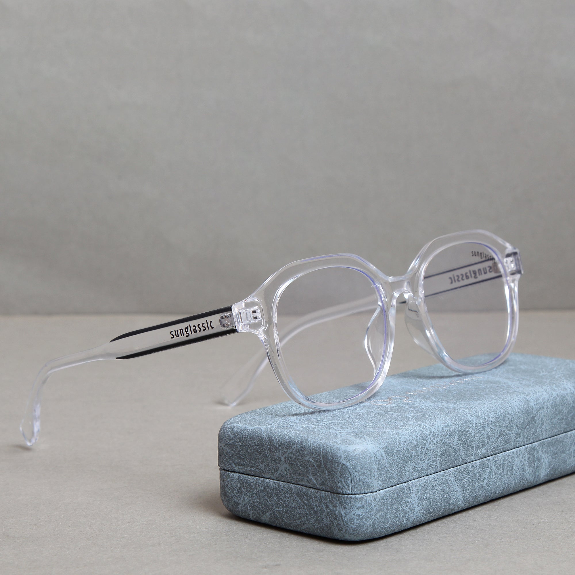 Crypto. Clear Square Sunglasses