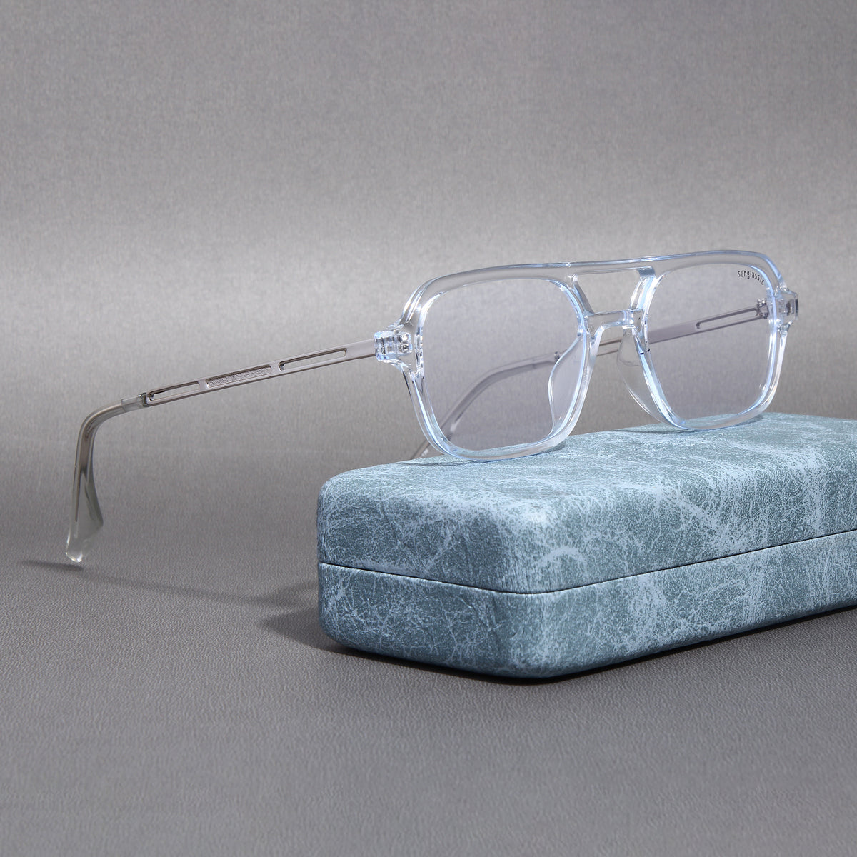 Shop Colton Edition Silver Transparent Sunglasses Online