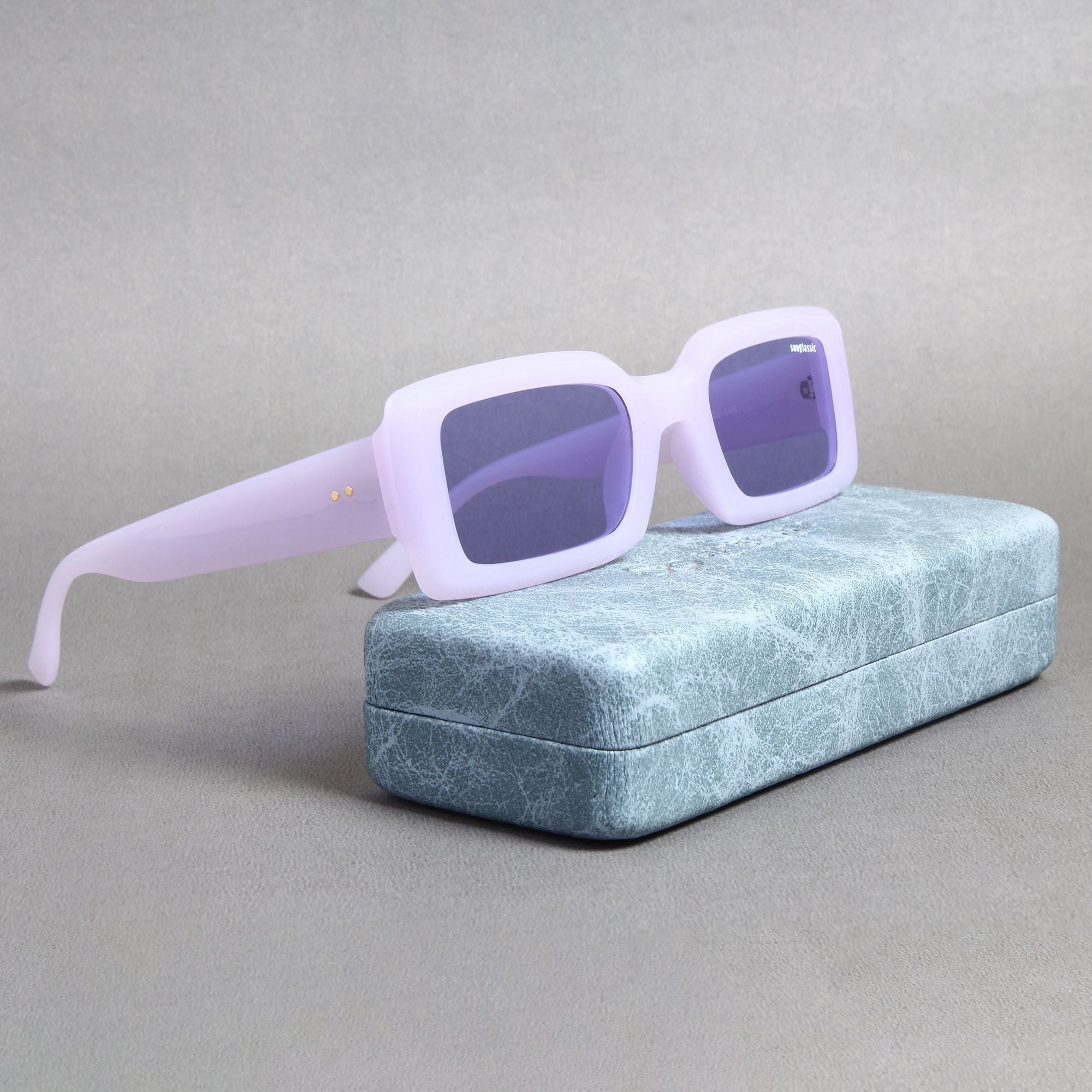 Purple Polarized Rectangle Sunglasses