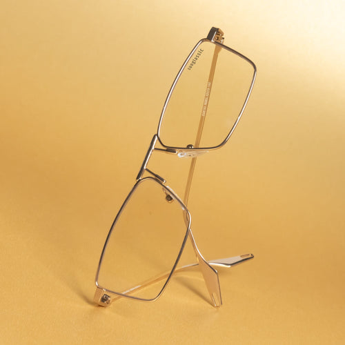 Rebel Gold Transparent Rectangle Sunglasses