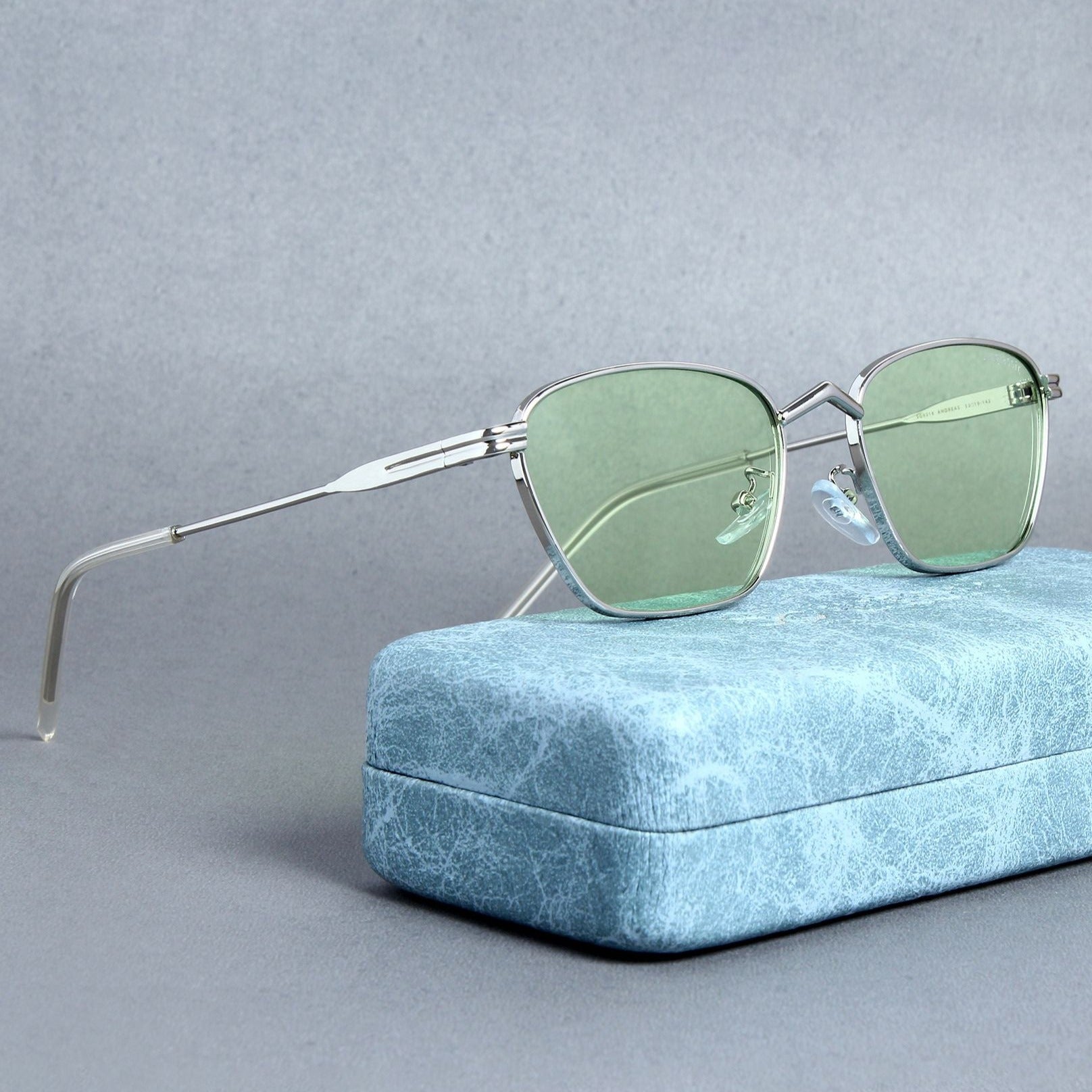 Andreas Silver Neon Edition Trapezoid Sunglasses