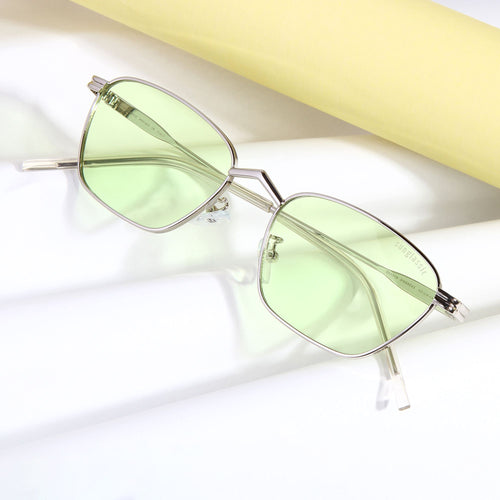 Andreas Silver Neon Edition Trapezoid Sunglasses