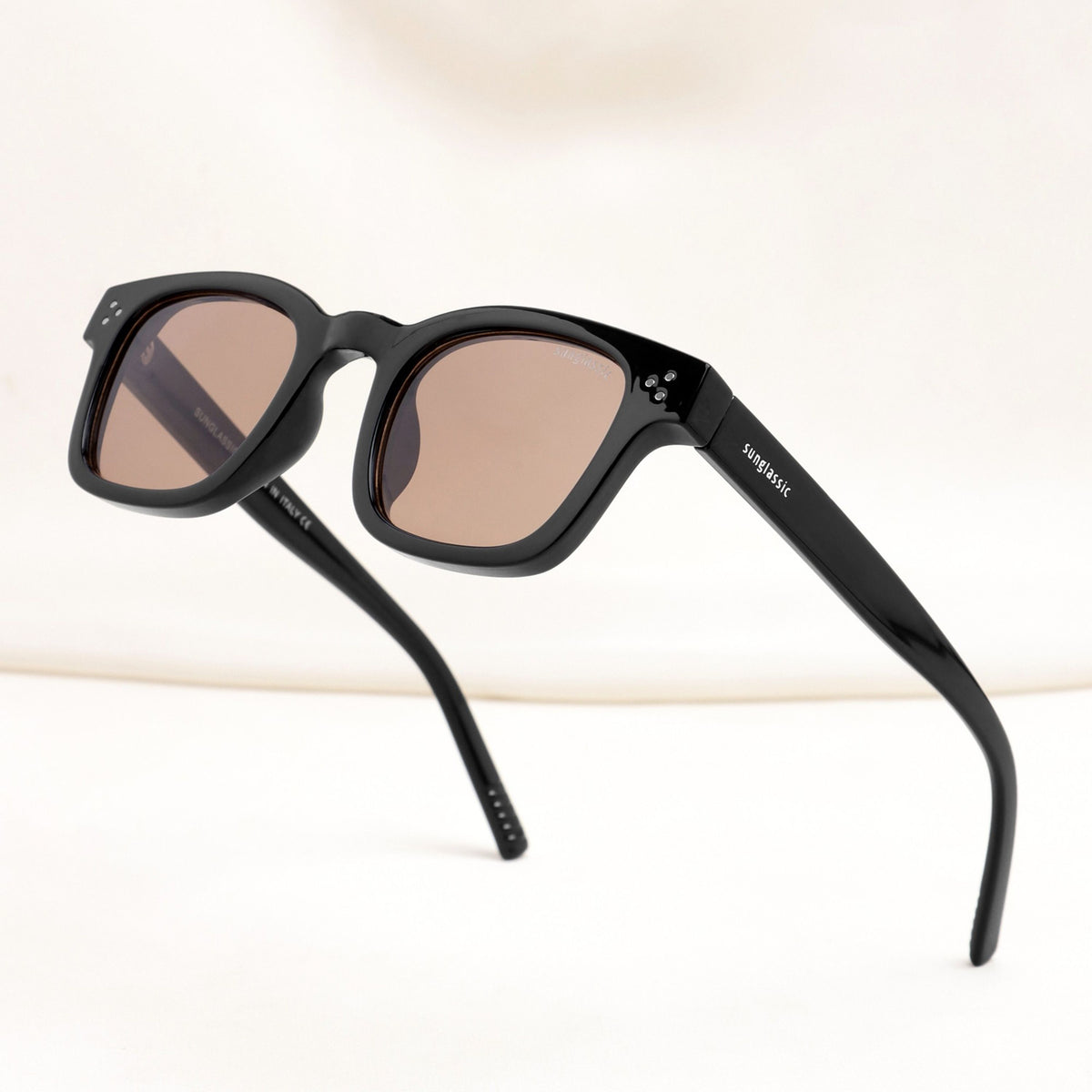 Ares Black Brown Square Sunglasses