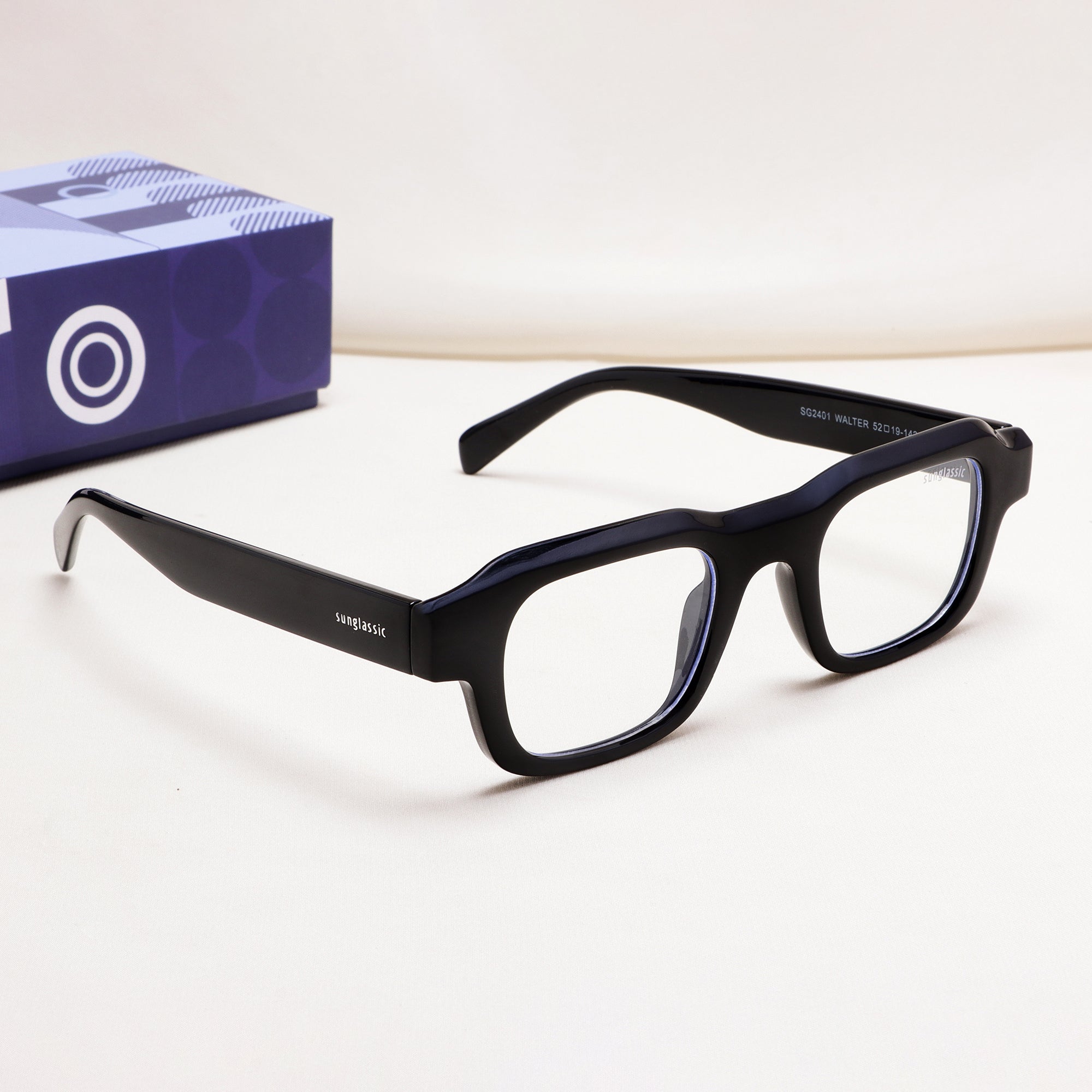 Walter Black Clear Square Sunglasses