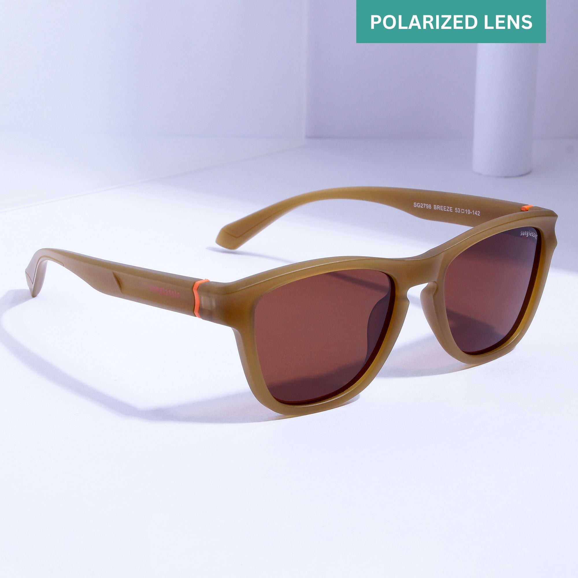 Breeze Brown Polarized Round TR90 Sunglasses
