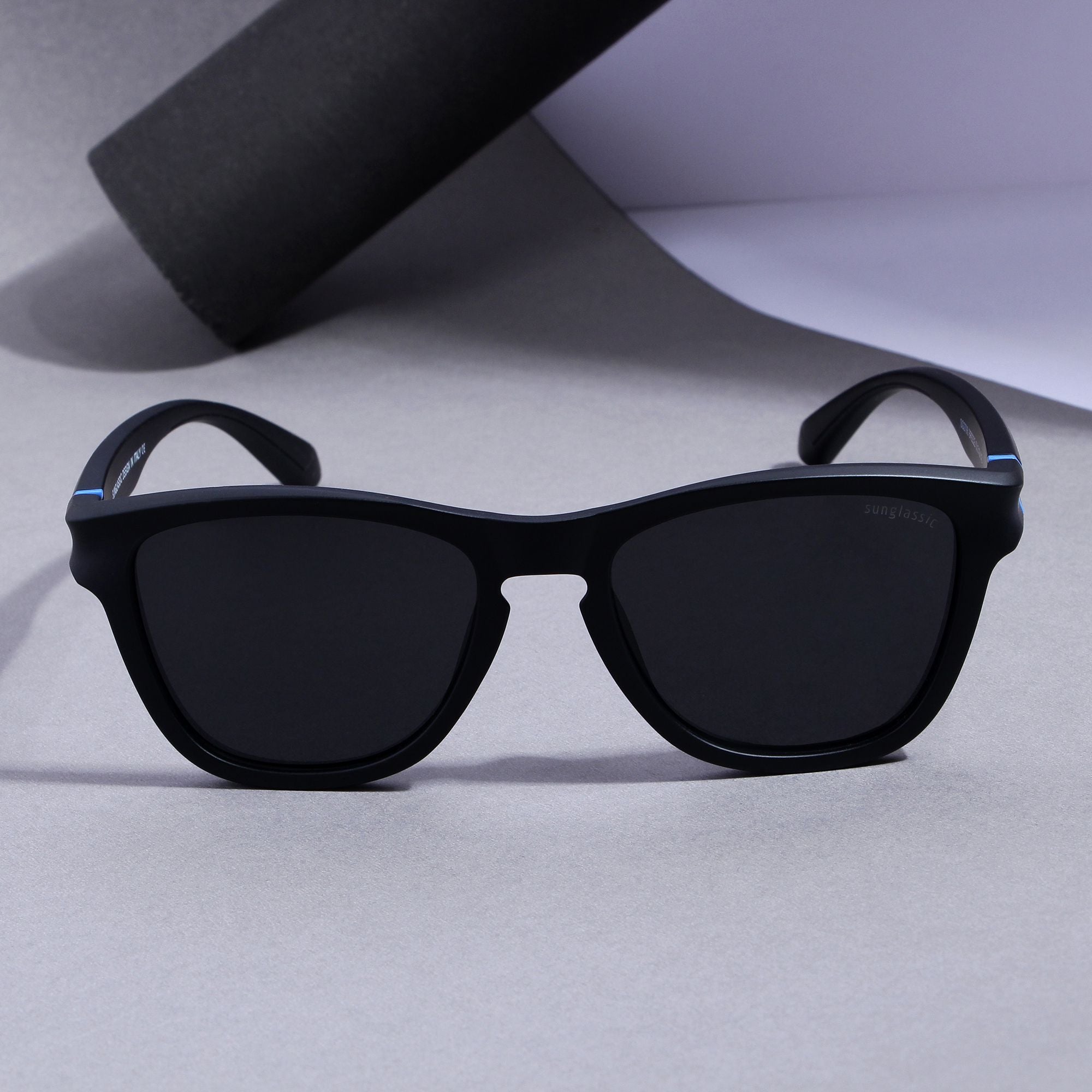 Breeze Full Black Polarized Round TR90 Sunglasses