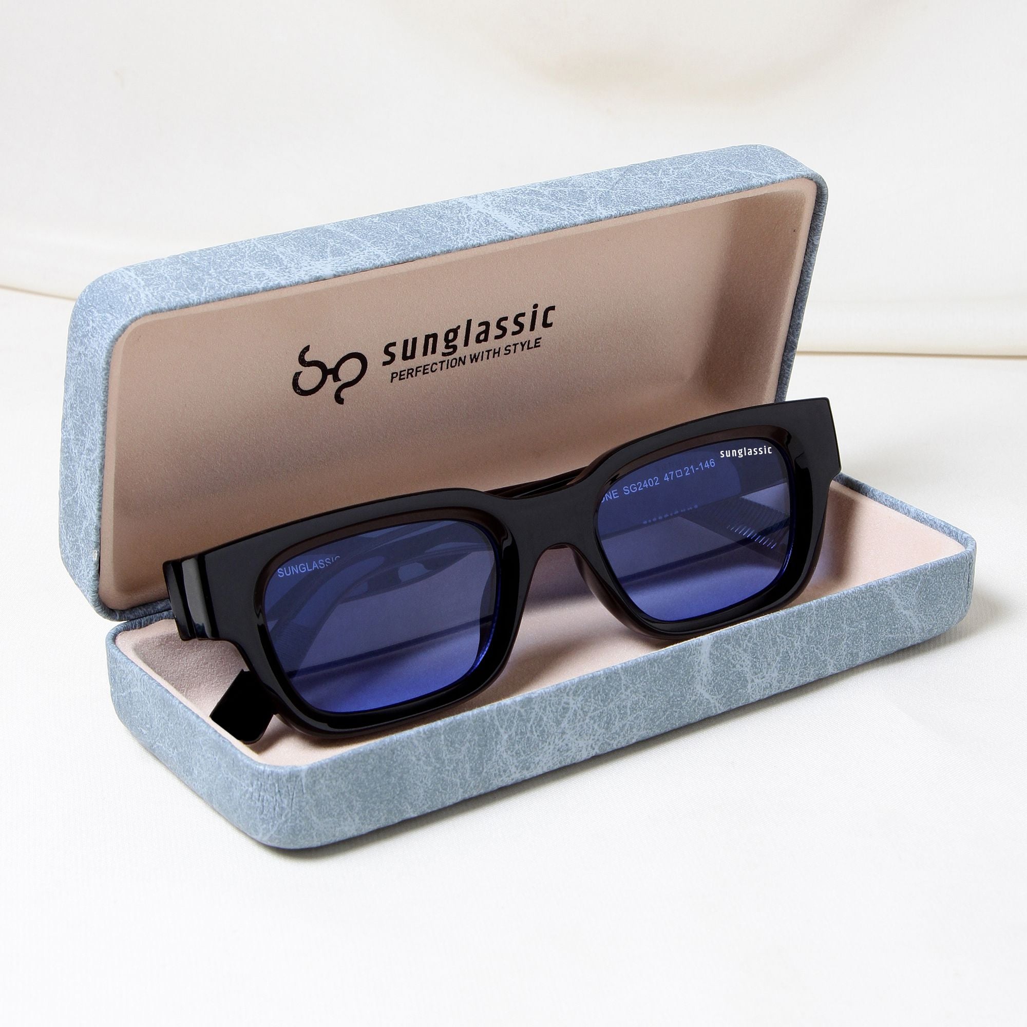 Milestone Black Blue Square Sunglasses