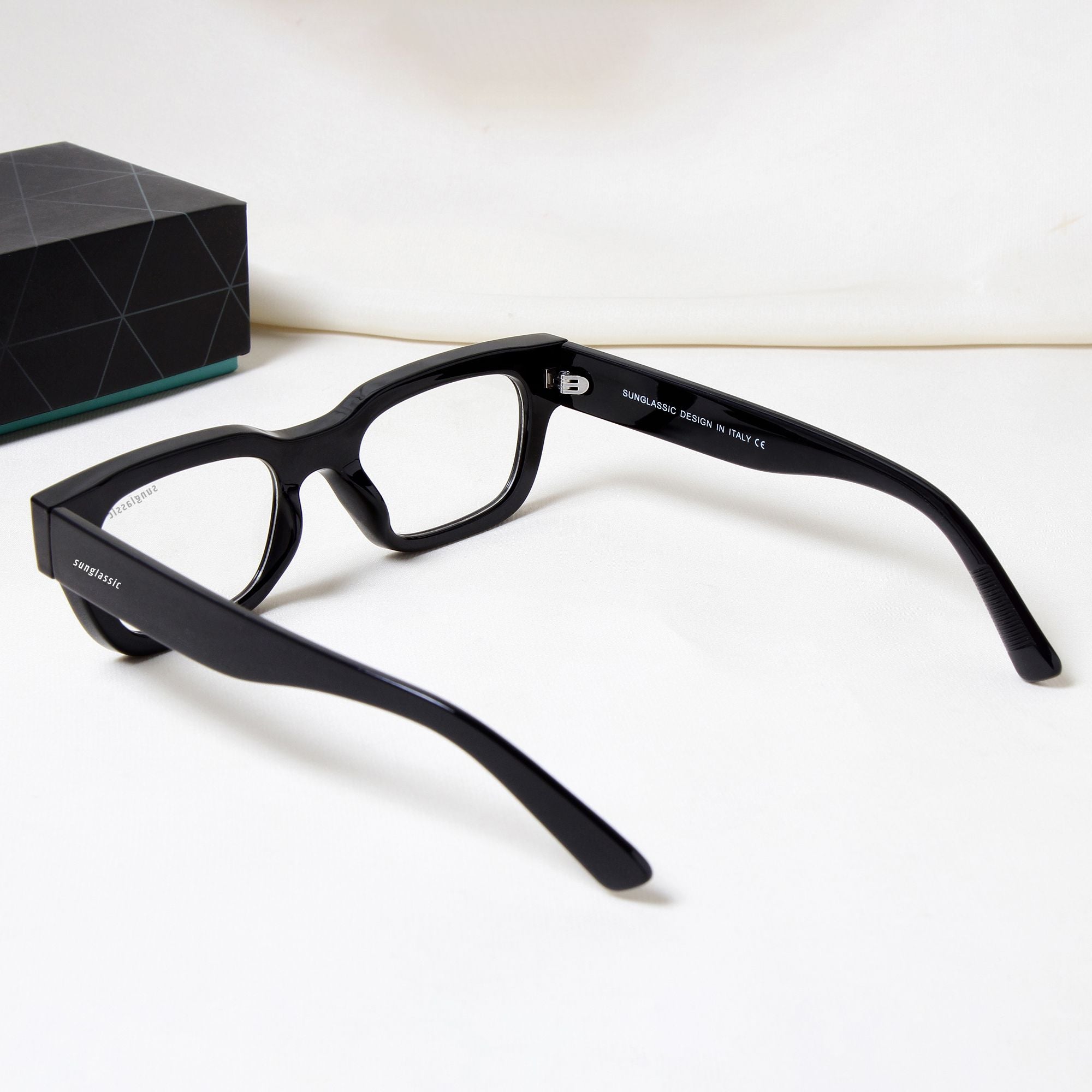 Milestone Black Clear Square Sunglasses