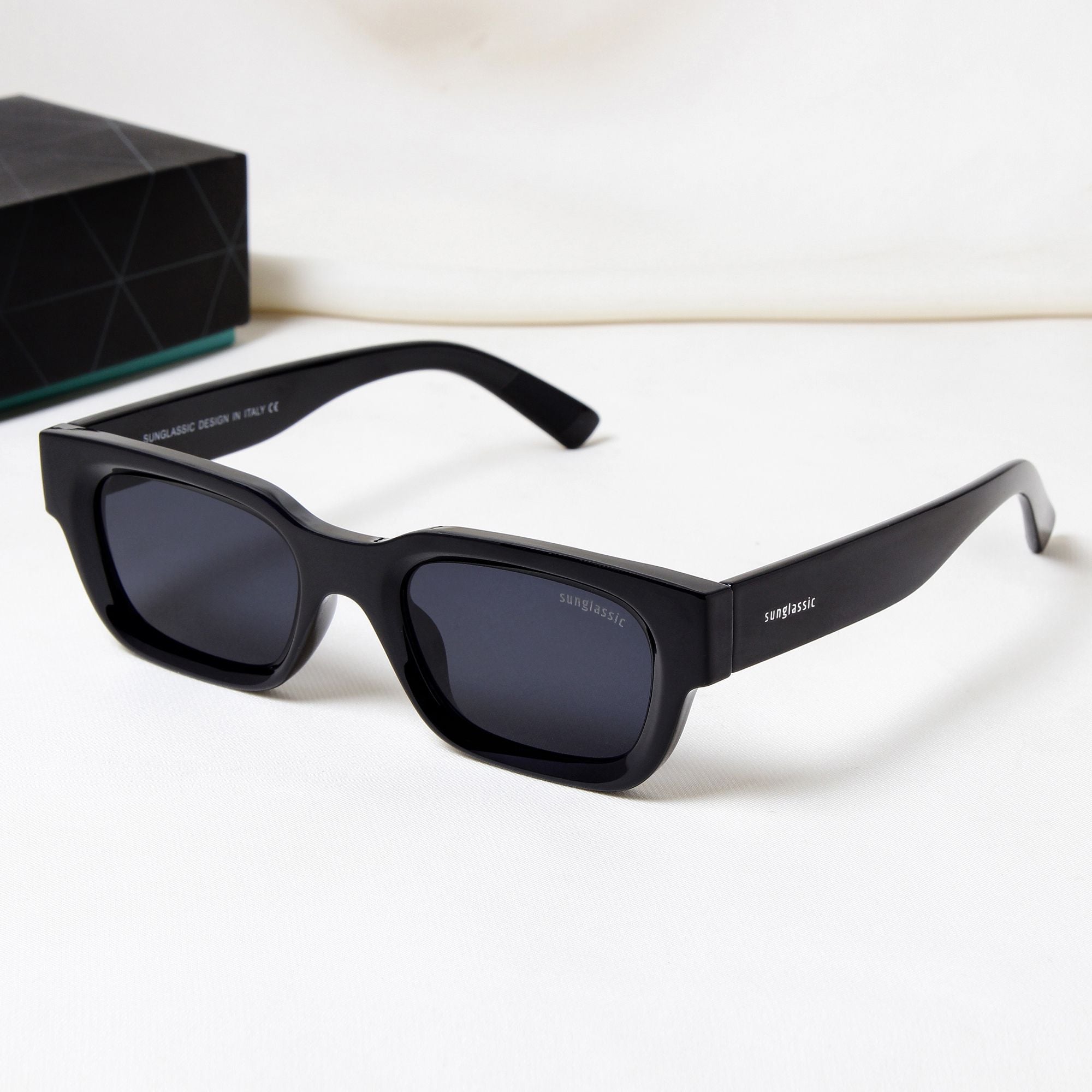 Milestone Black Square Sunglasses