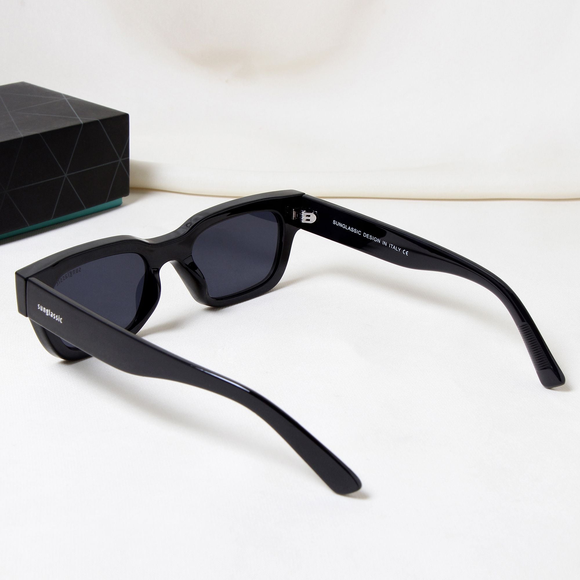 Milestone Black Square Sunglasses