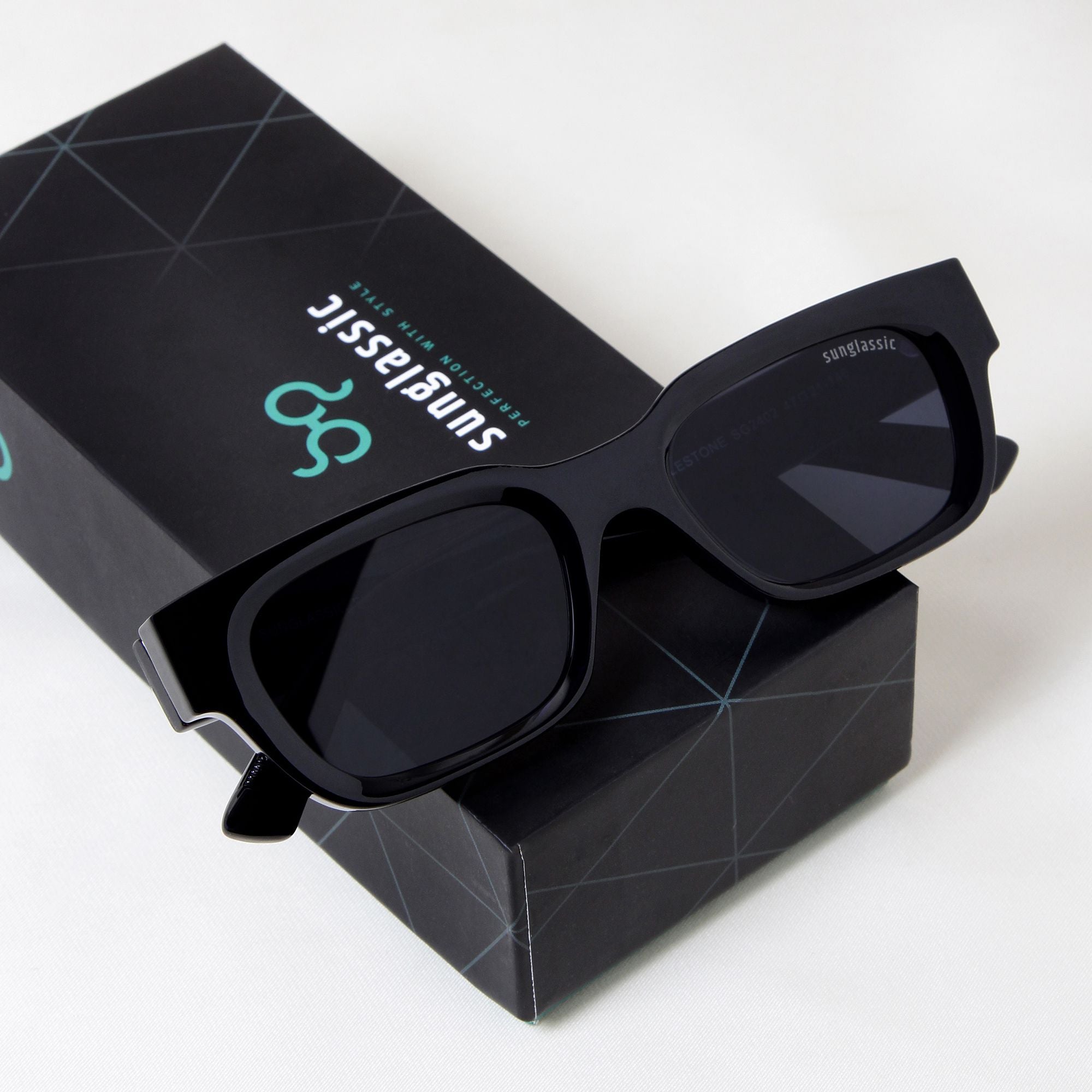 Milestone Black Square Sunglasses