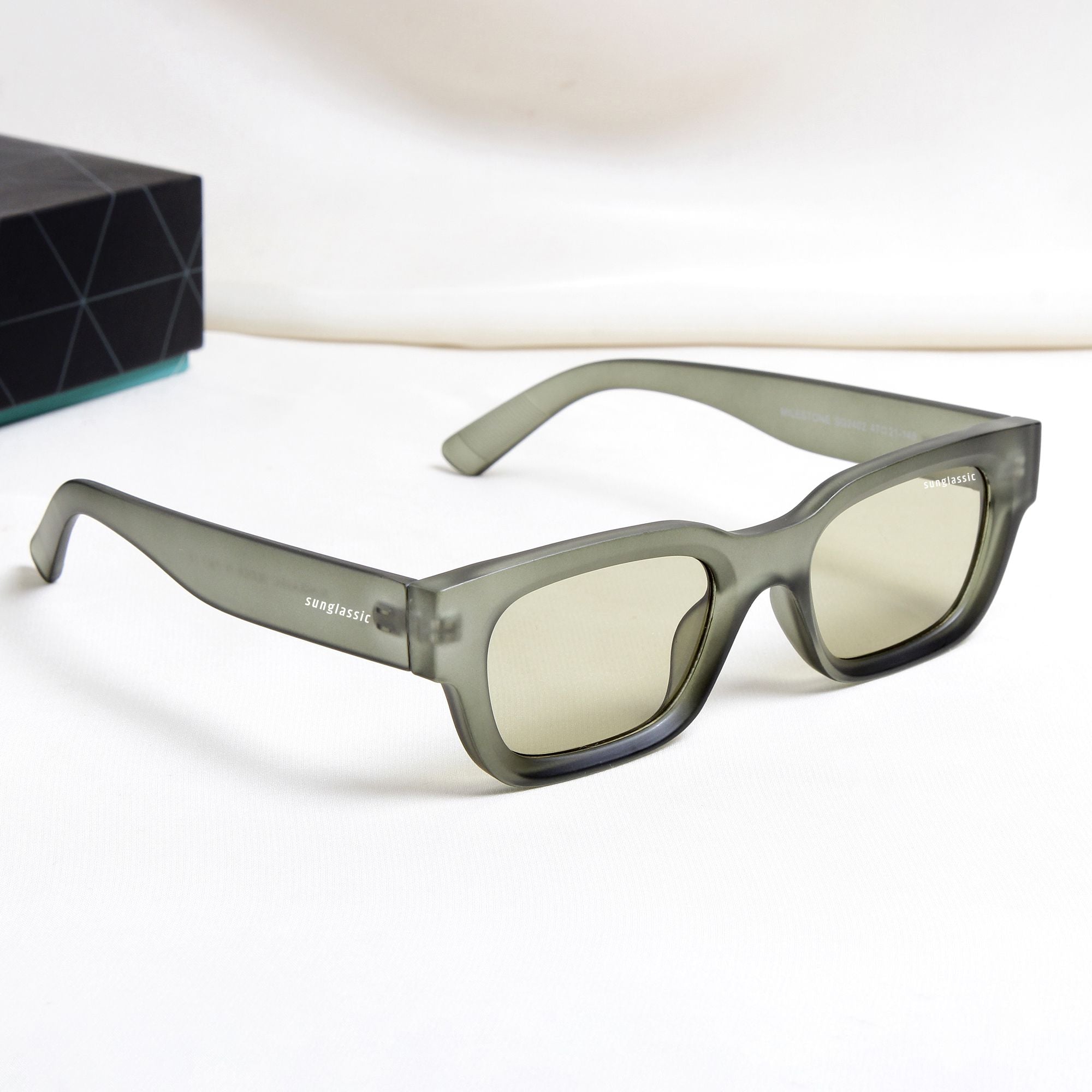 Milestone Green Square Sunglasses