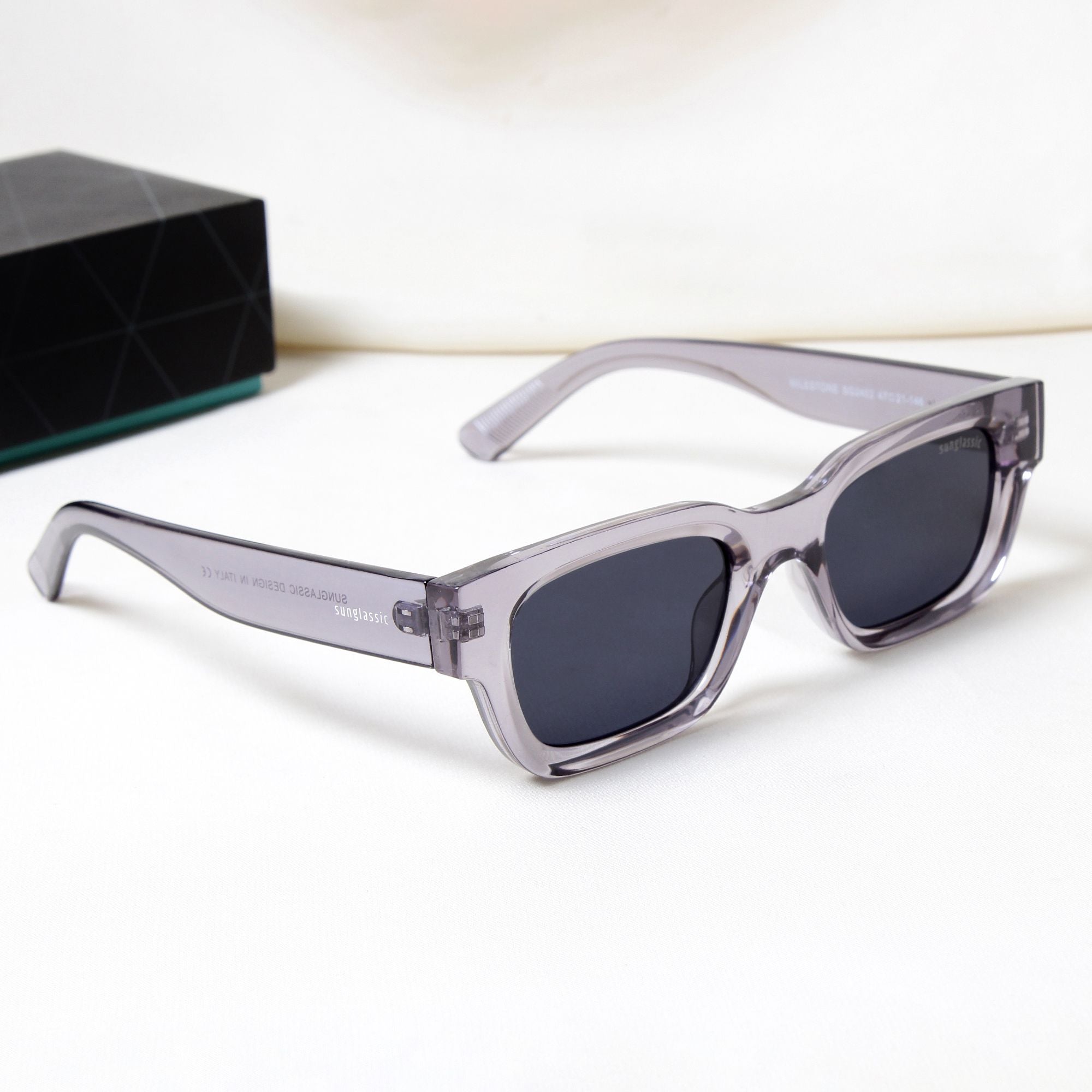 Milestone Grey Black Square Sunglasses