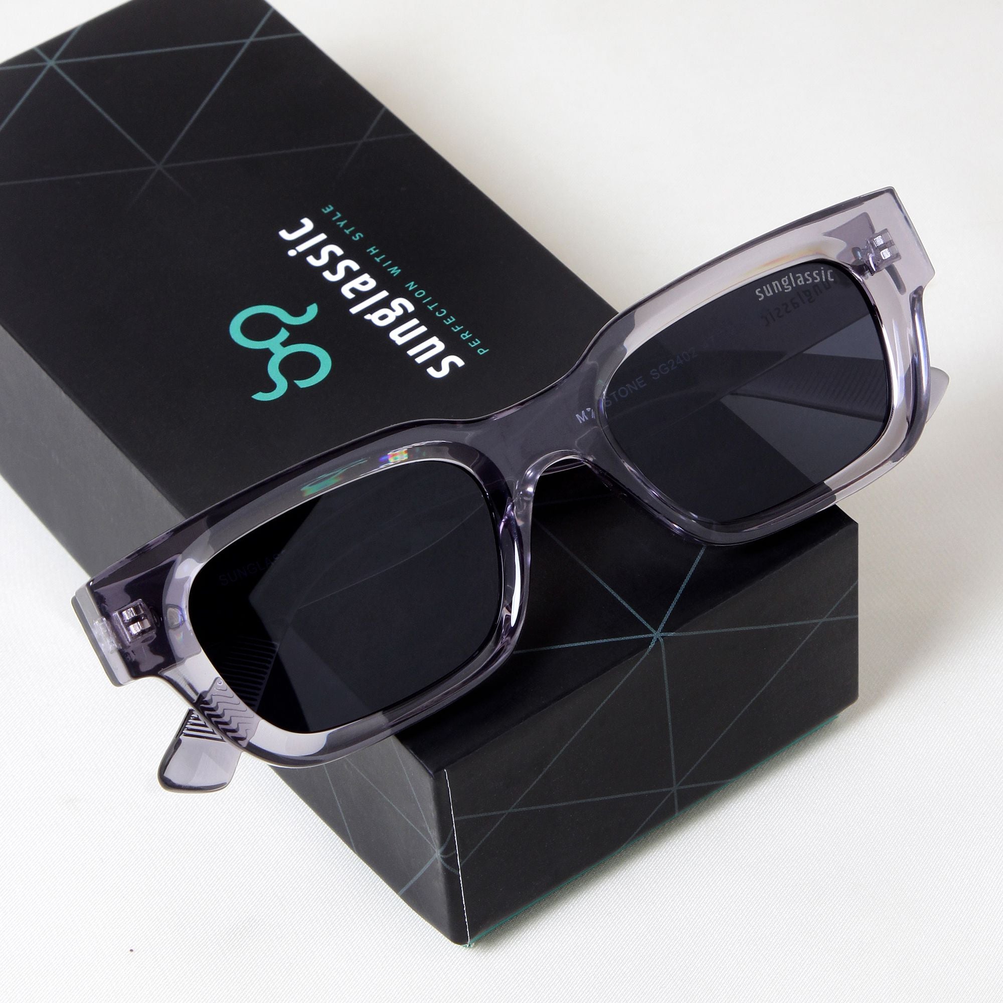 Milestone Grey Black Square Sunglasses