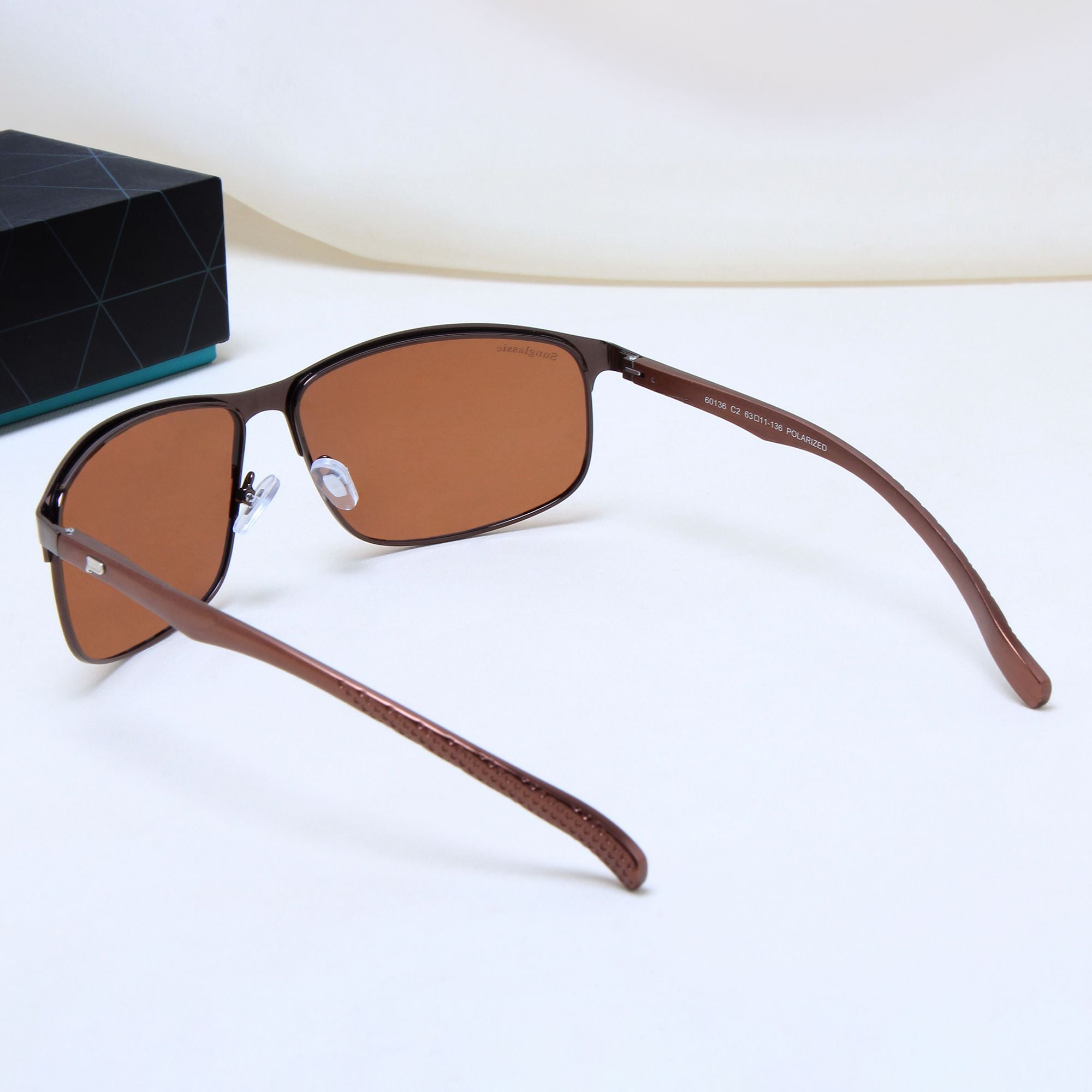 Radiant Brown Polarized Rectangle Sunglasses