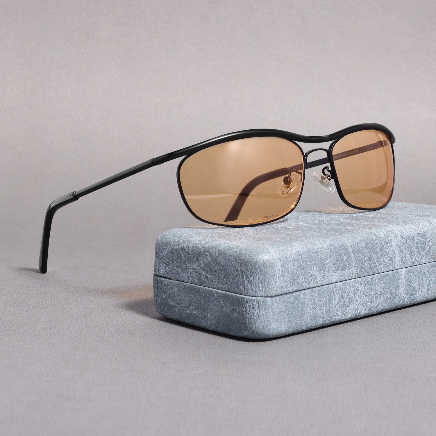 Champion Black Orange Rectangle Sunglasses for Men | UV400