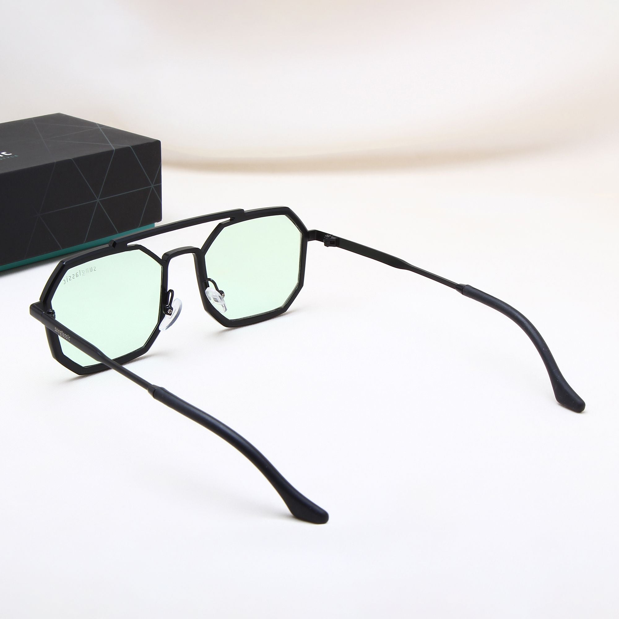 Commando Black Green Edition Octagon Sunglasses