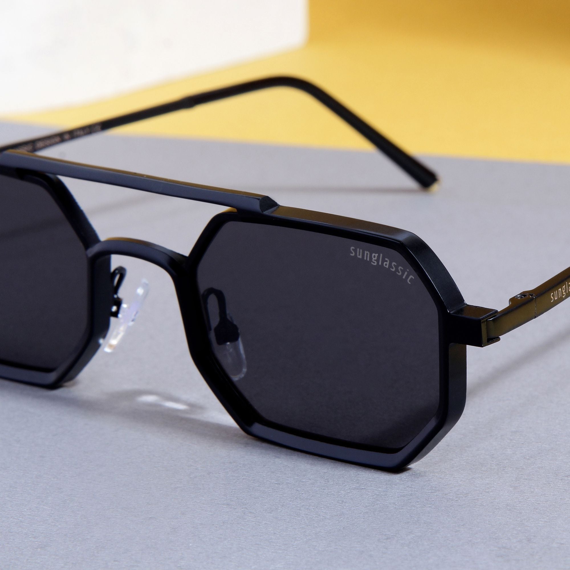 Commando V1 Rectangle Full Black Sunglasses