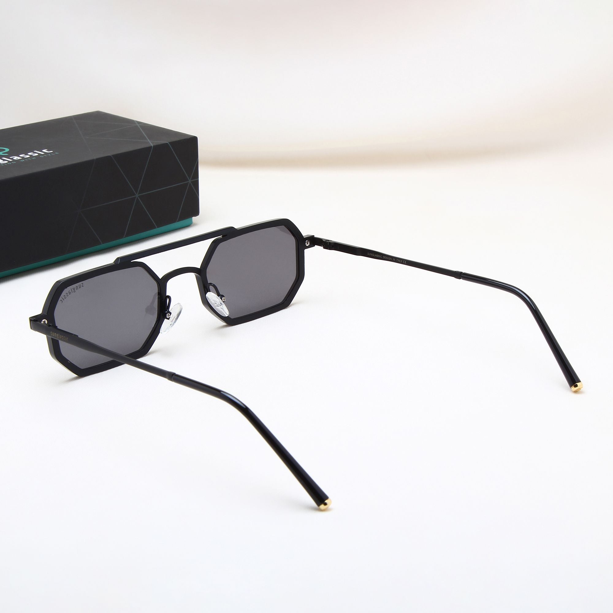 Commando V1 Rectangle Full Black Sunglasses