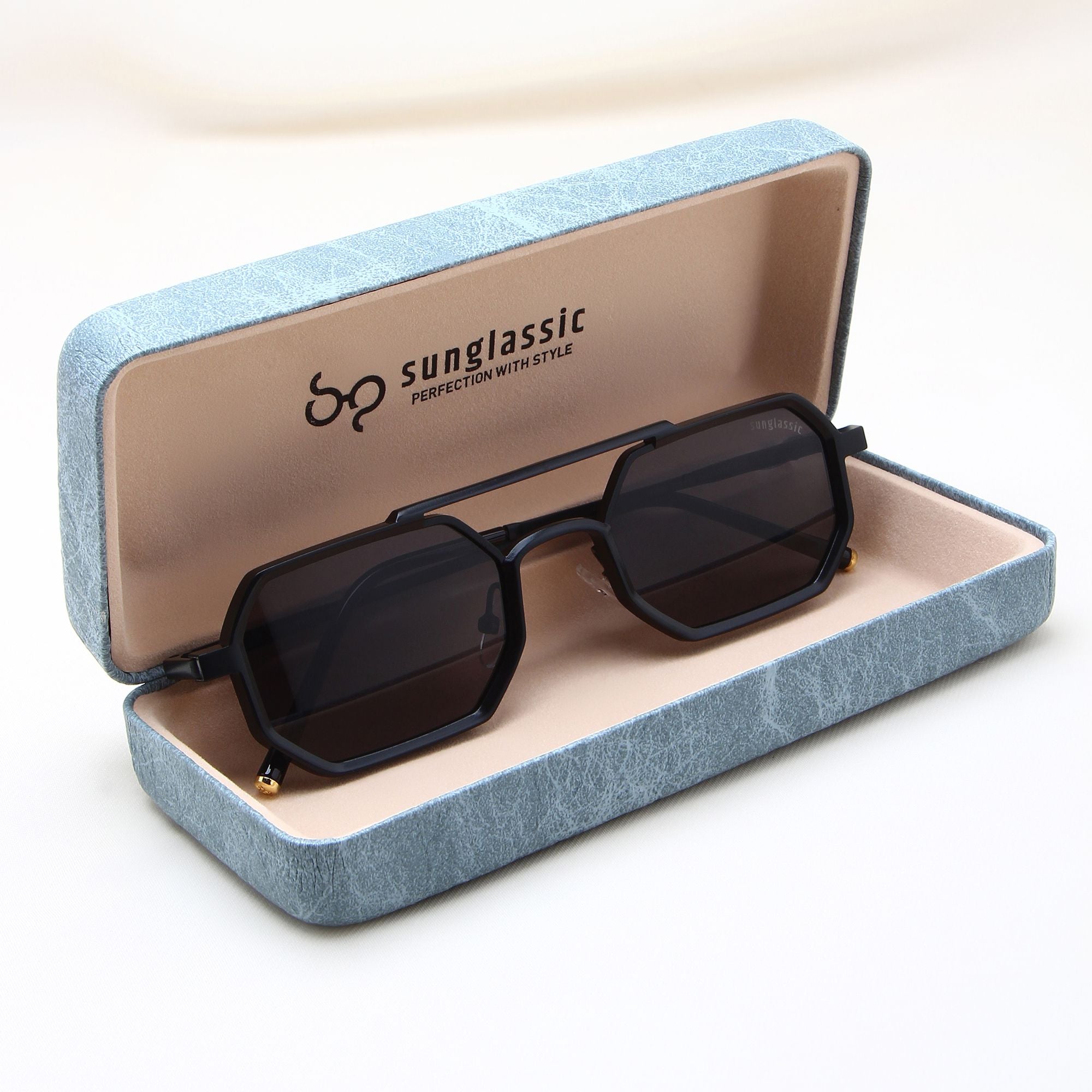 Commando V1 Rectangle Full Black Sunglasses