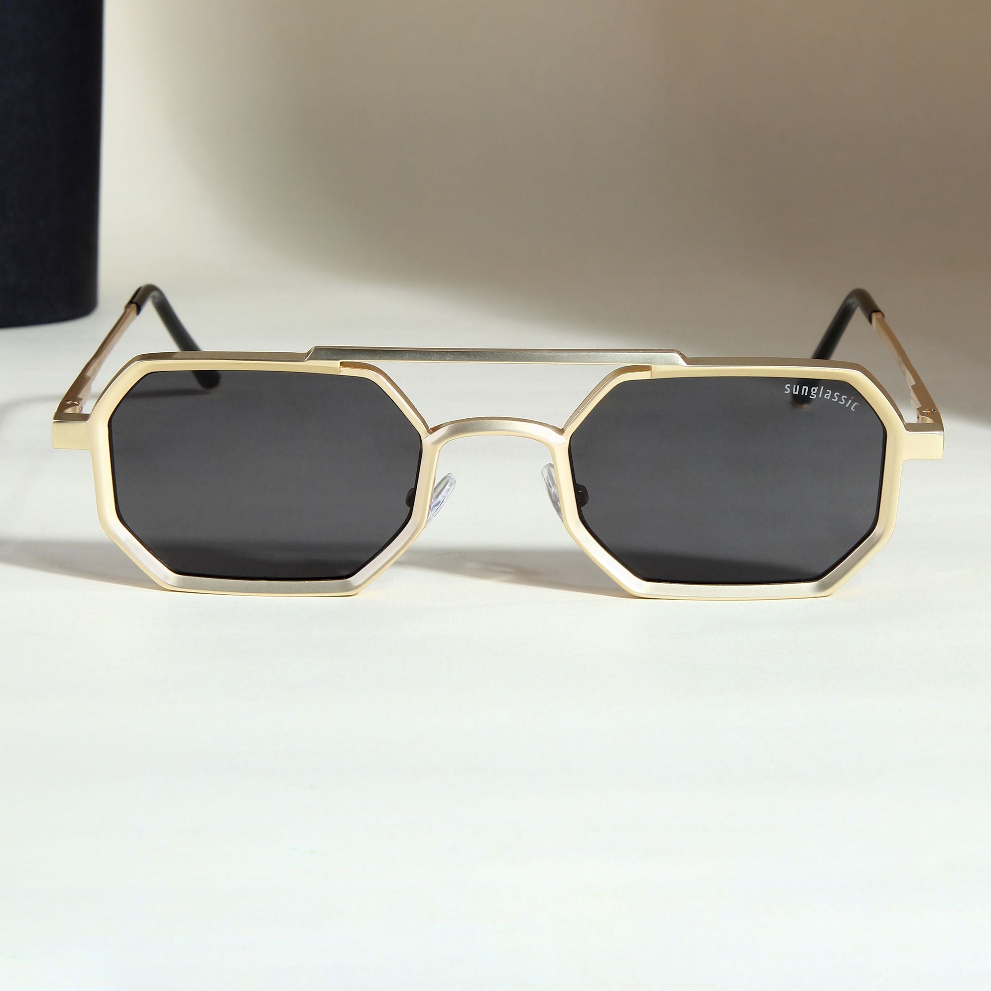 Commando V1 Rectangle Gold Black Sunglasses