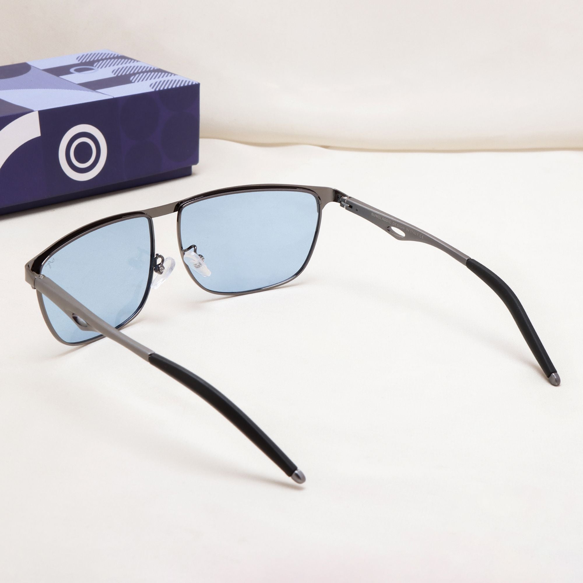 Drifter Grey Blue Polarized Rectangle Sunglasses