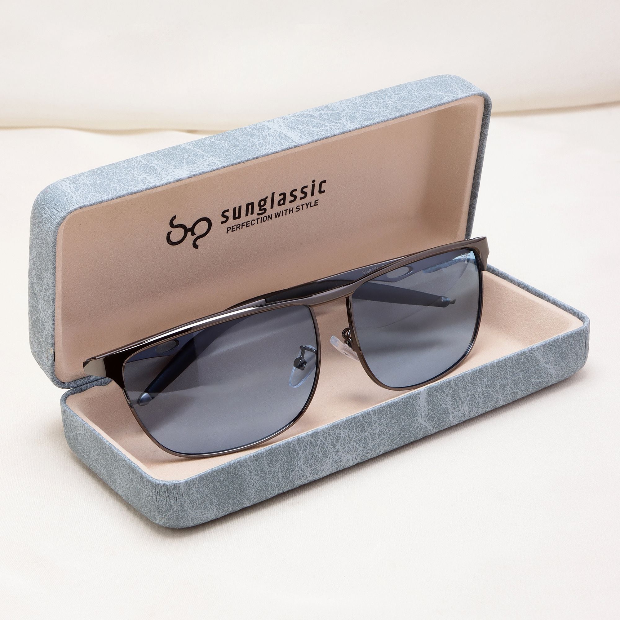 Drifter Grey Blue Polarized Rectangle Sunglasses
