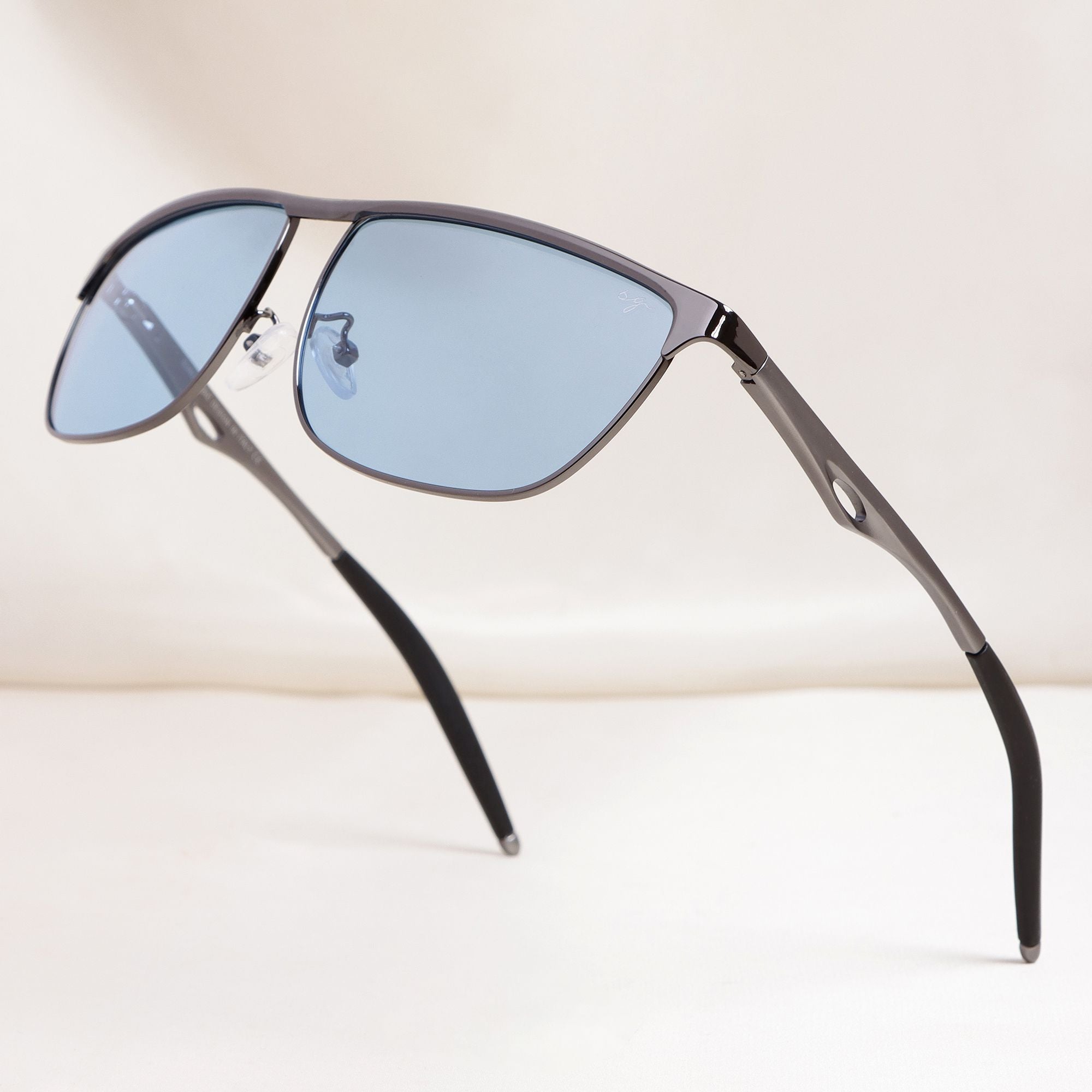 Drifter Grey Blue Polarized Rectangle Sunglasses