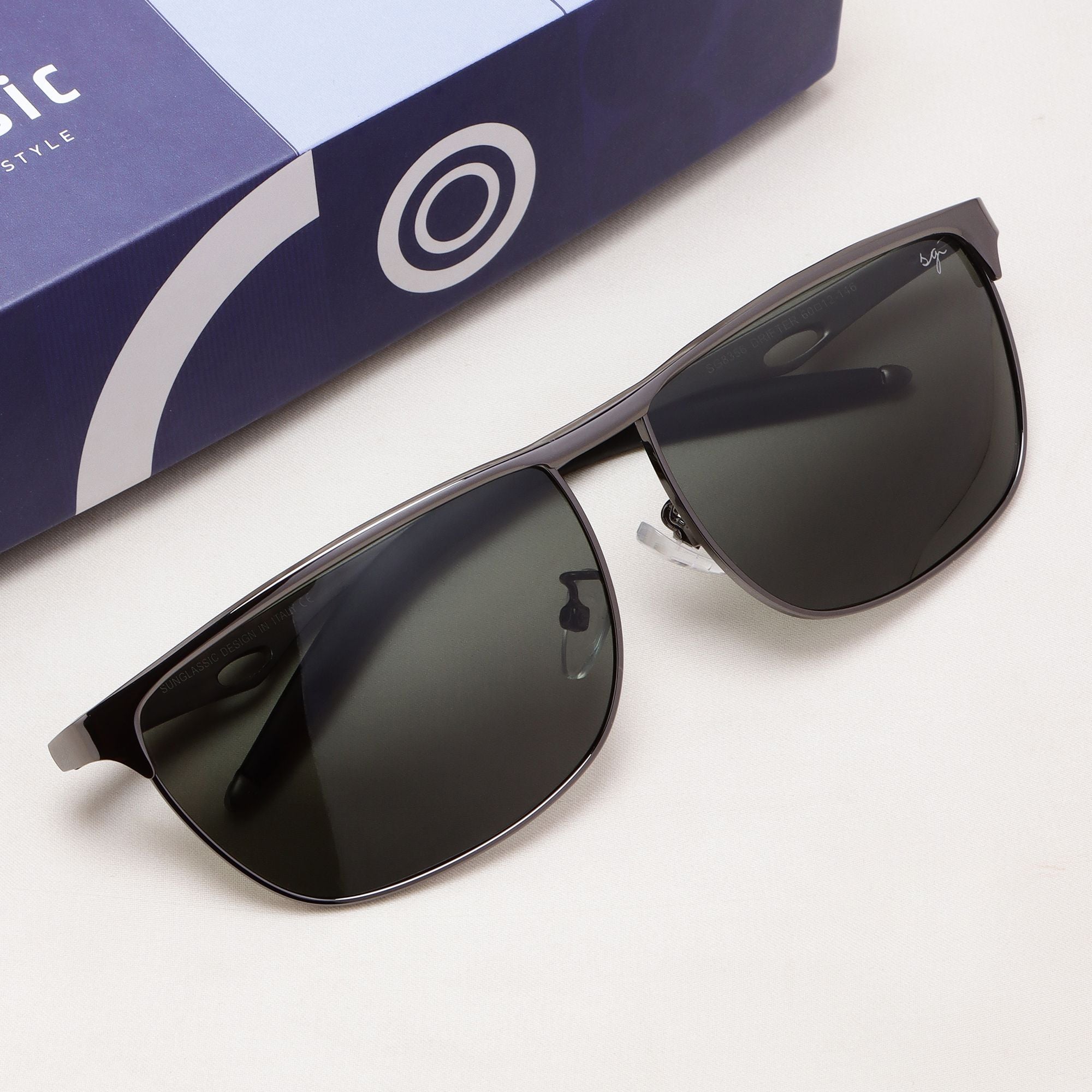 Drifter Grey Green Polarized Rectangle Sunglasses