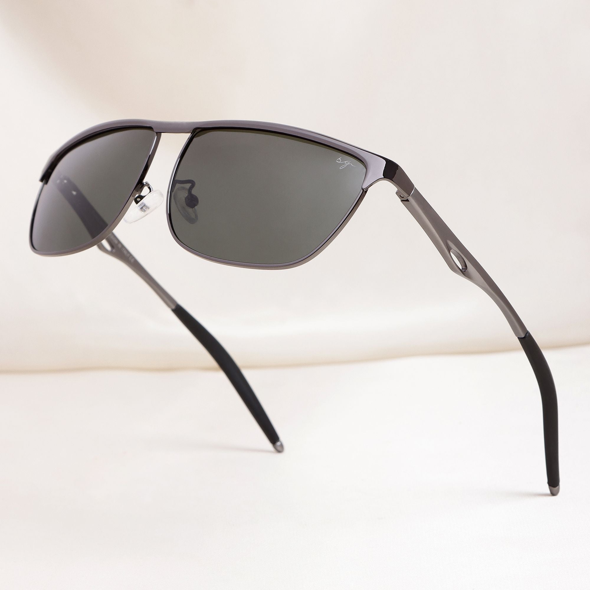 Drifter Grey Green Polarized Rectangle Sunglasses